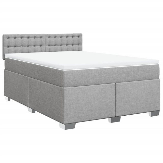 vidaXL Bett Boxspringbett mit Matratze Hellgrau 140x190 cm Stoff günstig online kaufen