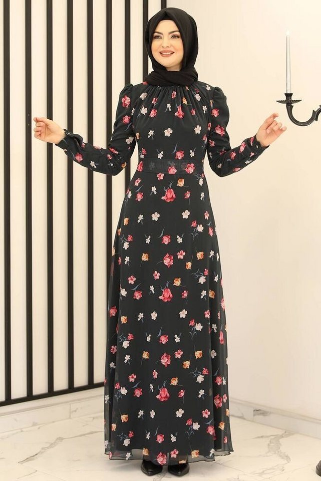 Modavitrini Chiffonkleid Damen Kleid Geblümtes Abendkleid Hijab Mode Modest günstig online kaufen