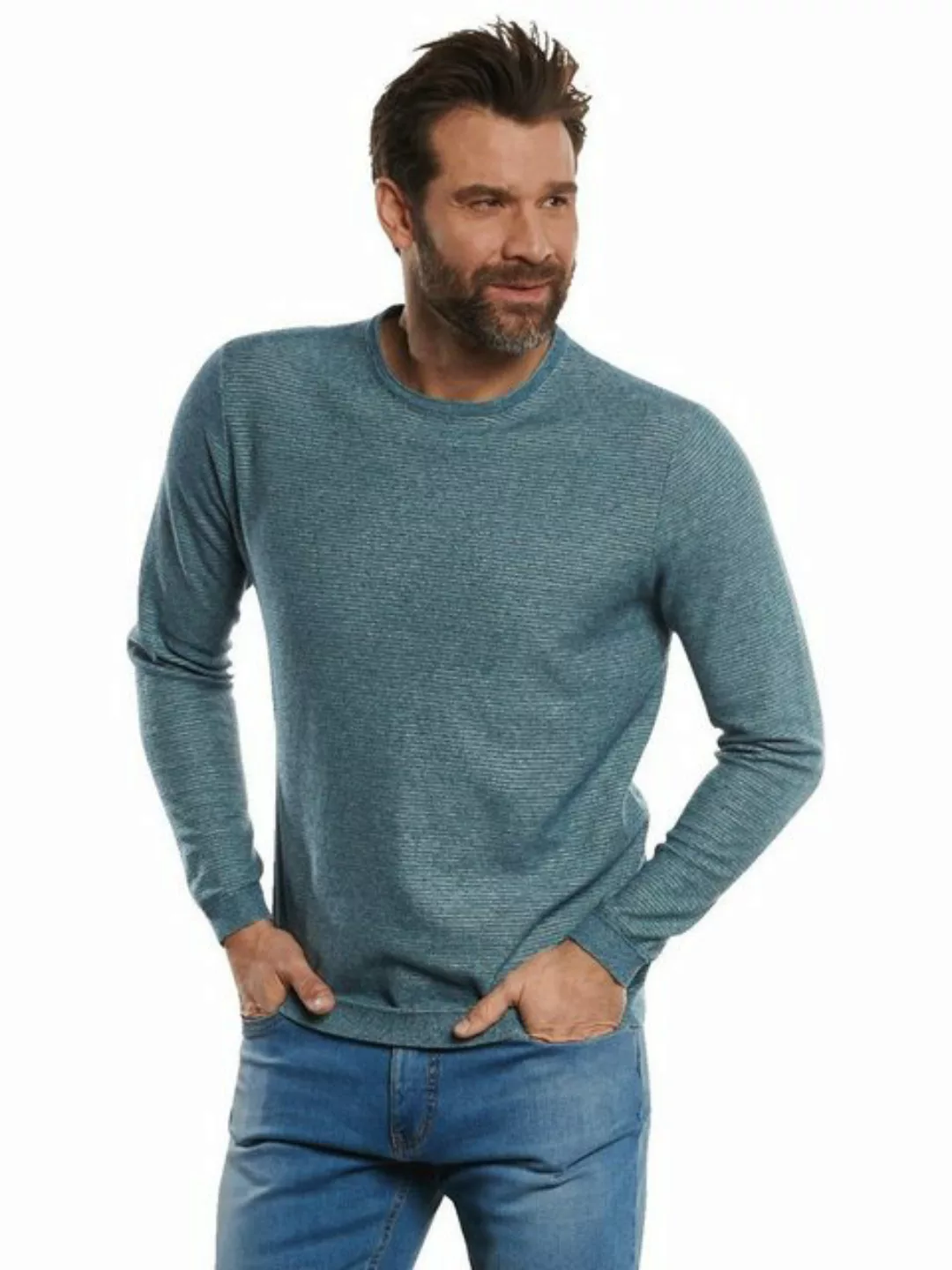 Engbers Rundhalspullover Pullover in zweifarbiger Optik günstig online kaufen