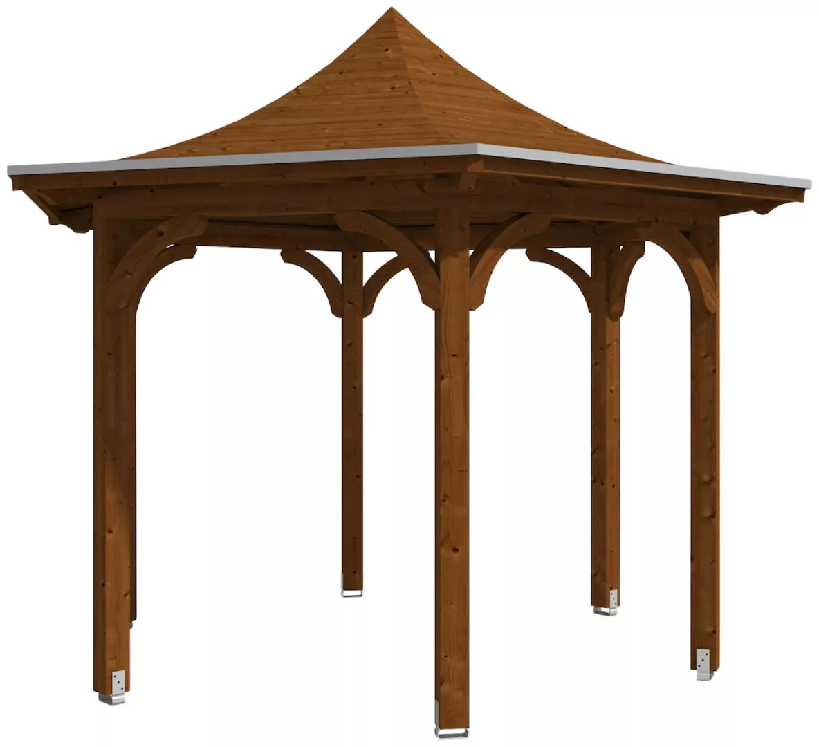 Skan Holz Pavillon Versailles Leimholz 418 cm x 360 cm Nussbaum günstig online kaufen