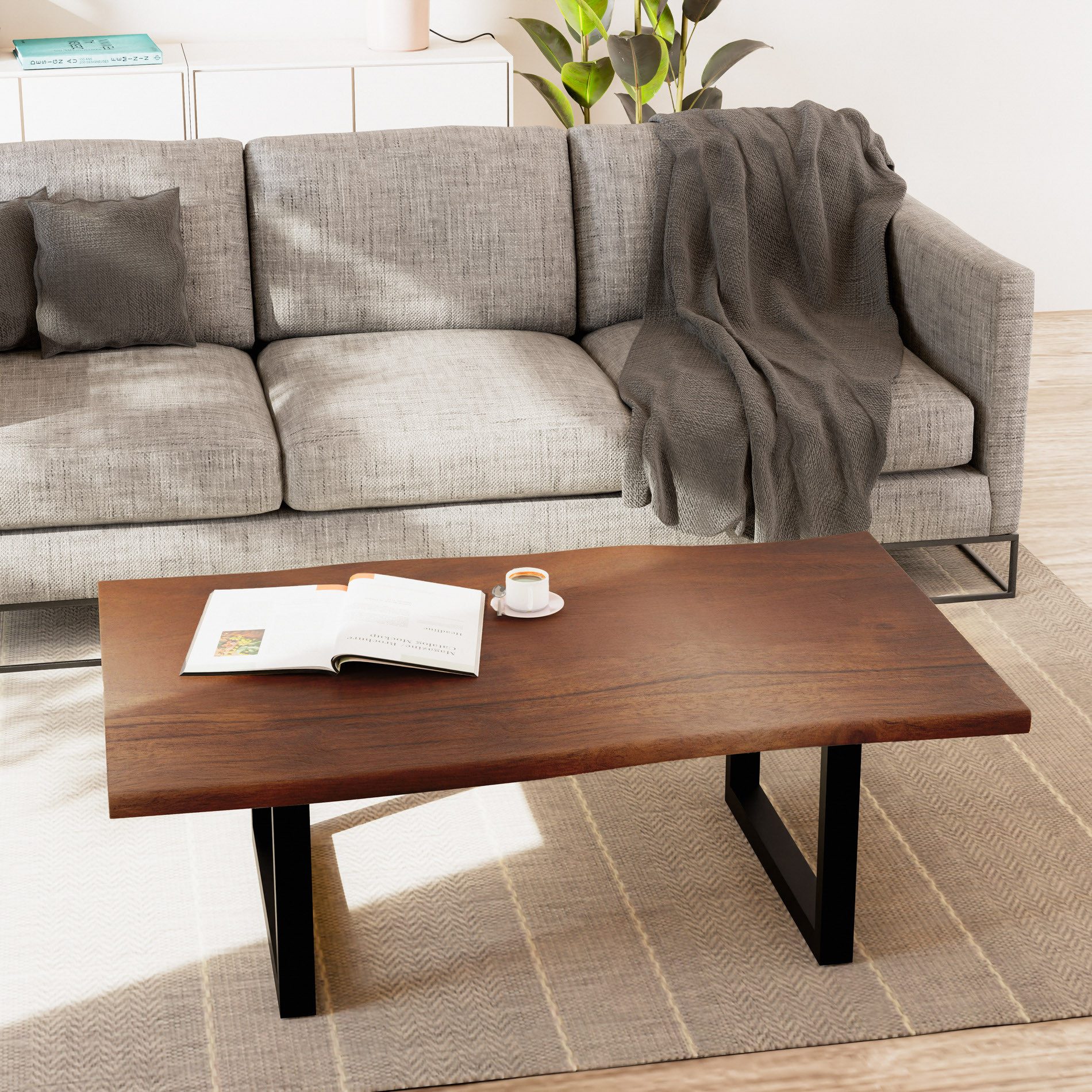 Liadomo Couchtisch Boston, Akazie Massivholz, Platte günstig online kaufen