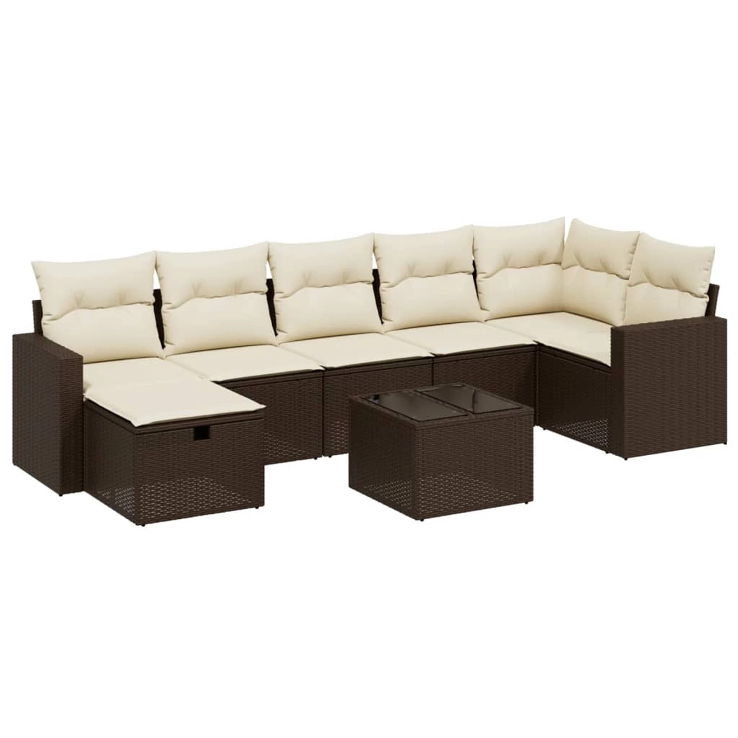 vidaXL 8-Tlg Garten-Sofagarnitur mit Kissen Braun Poly Rattan 3263519 günstig online kaufen