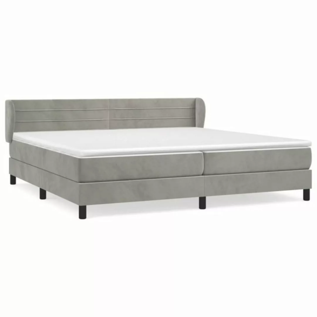 furnicato Bett Boxspringbett mit Matratze Hellgrau 200x200 cm Samt günstig online kaufen