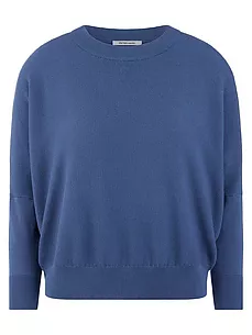 Rundhals-Pullover aus 100% SUPIMA-Baumwolle Peter Hahn blau günstig online kaufen