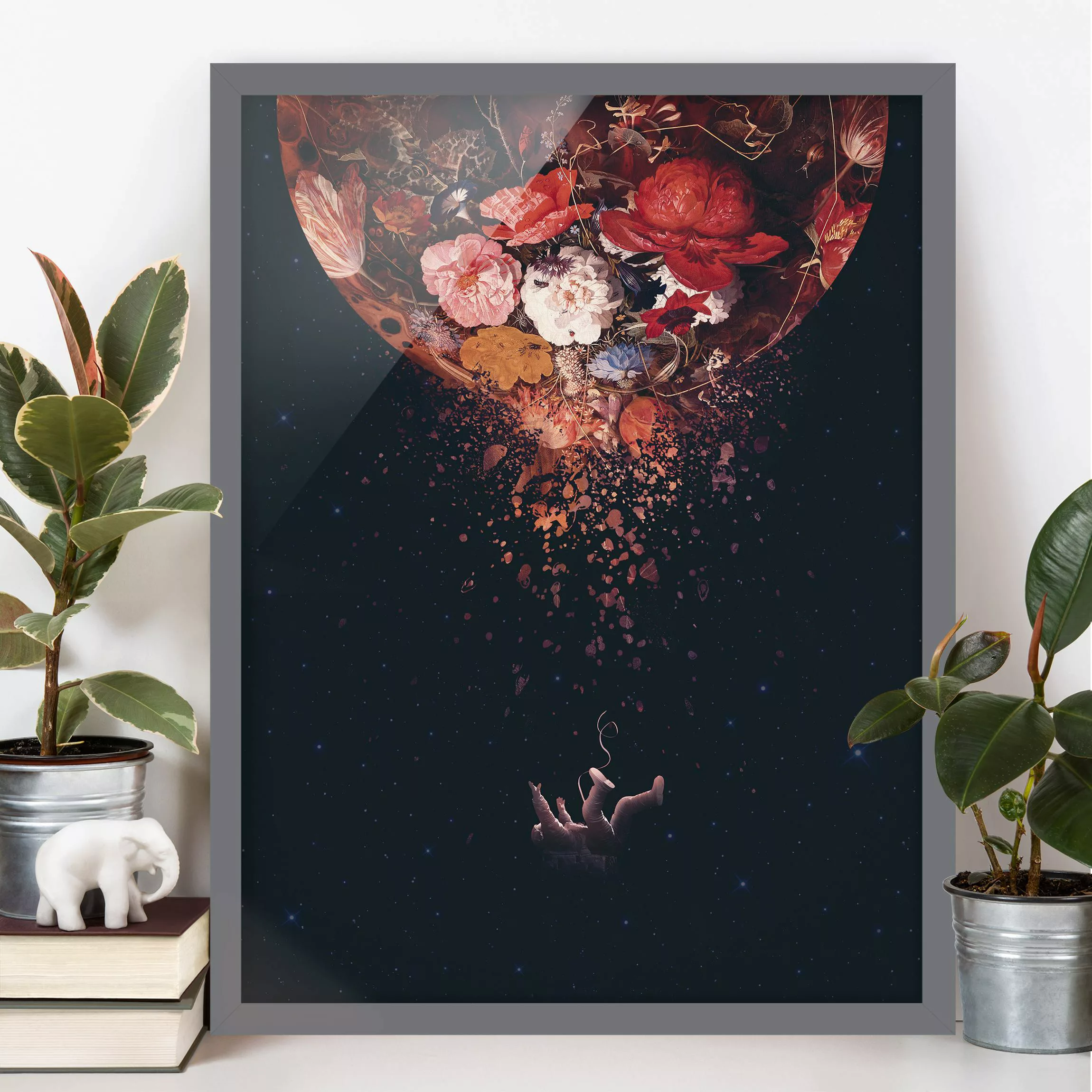 Bild mit Rahmen Enkel Dika - Kosmische Blumen günstig online kaufen