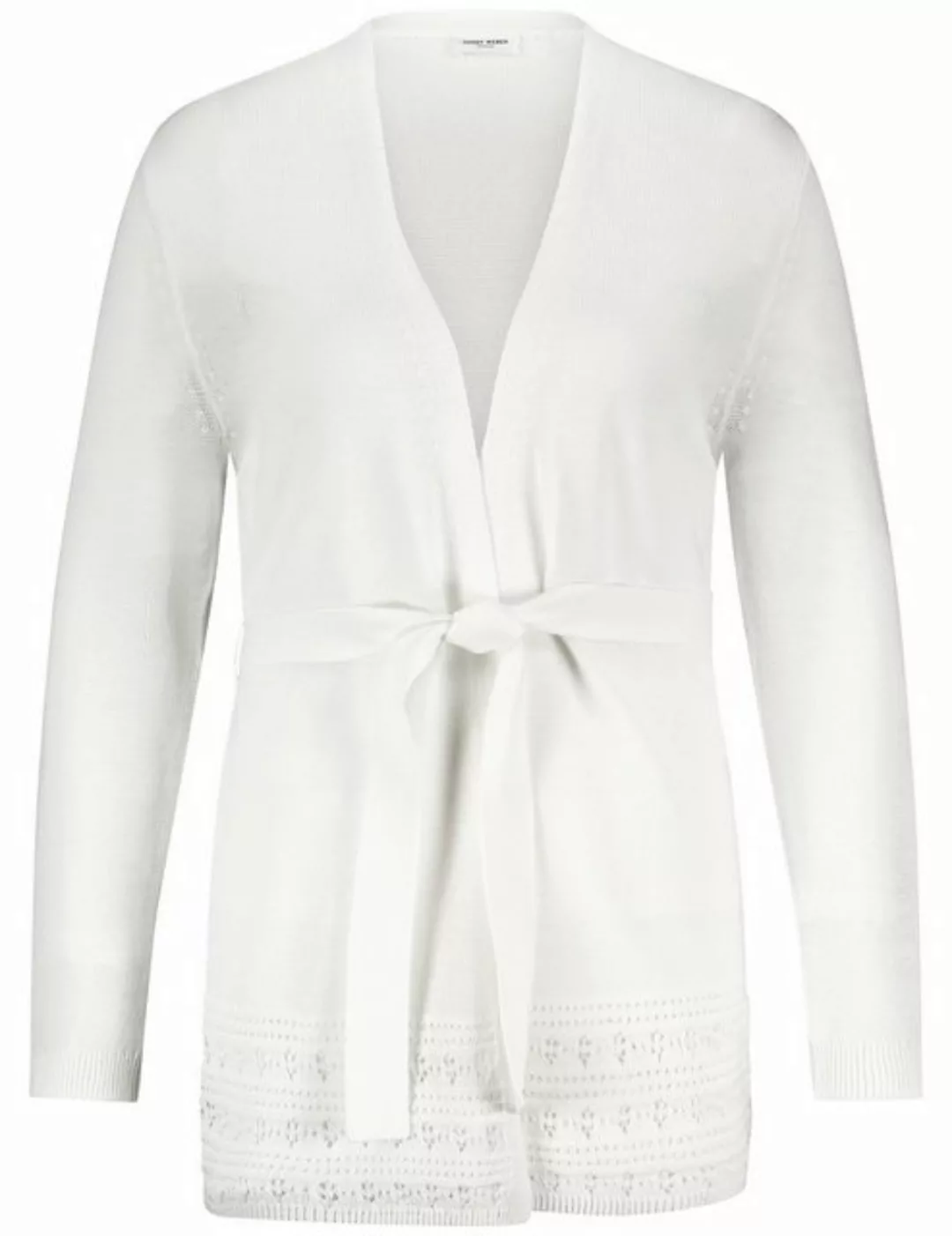 GERRY WEBER Cardigan Offener Cardigan mit Häkel-Details und Bindegürtel günstig online kaufen