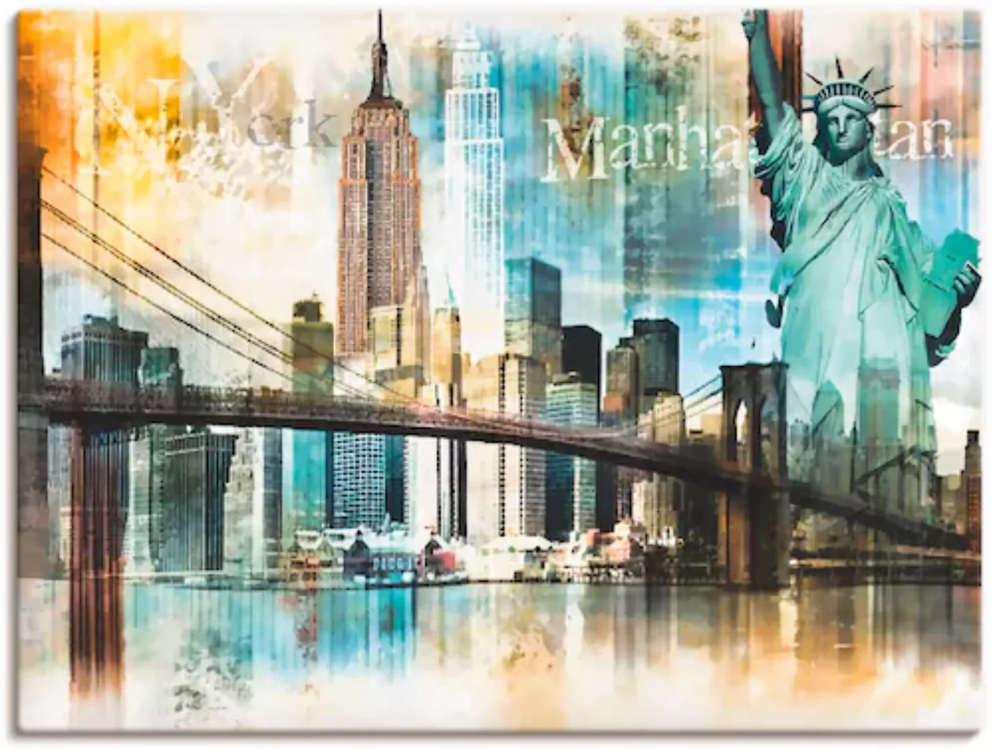 Artland Wandbild »New York Skyline Collage IV«, Amerika, (1 St.), als Leinw günstig online kaufen