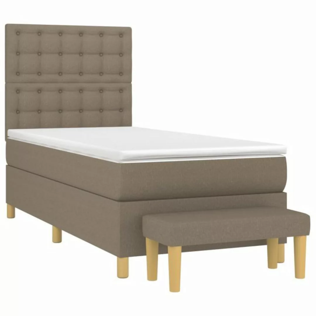 vidaXL Bett Boxspringbett mit Matratze Taupe 80x200 cm Stoff günstig online kaufen