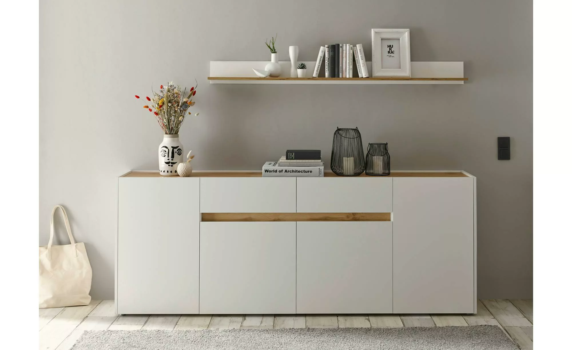 Sideboard   Cande ¦ grau ¦ Maße (cm): B: 220 H: 40 Kommoden & Sideboards > günstig online kaufen