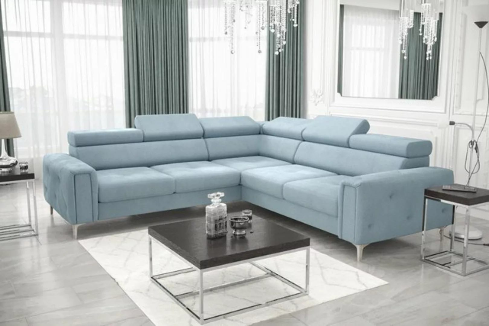 JVmoebel Ecksofa Graues Luxus Ecksofa Moderne Wohnlandschaft Polster Sofa N günstig online kaufen