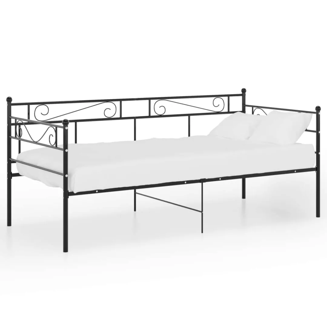 Schlafsofa Bettgestell Schwarz Metall 90x200 Cm günstig online kaufen