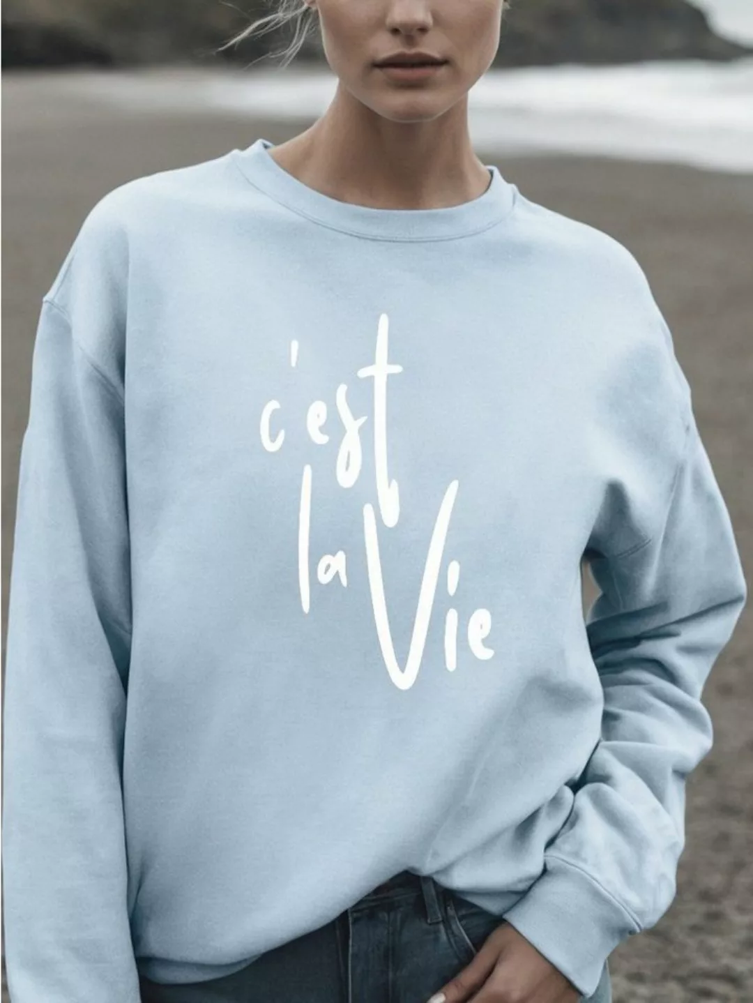 ANNIS Fashion & Accessoires Sweatshirt C`EST LA VIE (1-tlg) normale Passfor günstig online kaufen