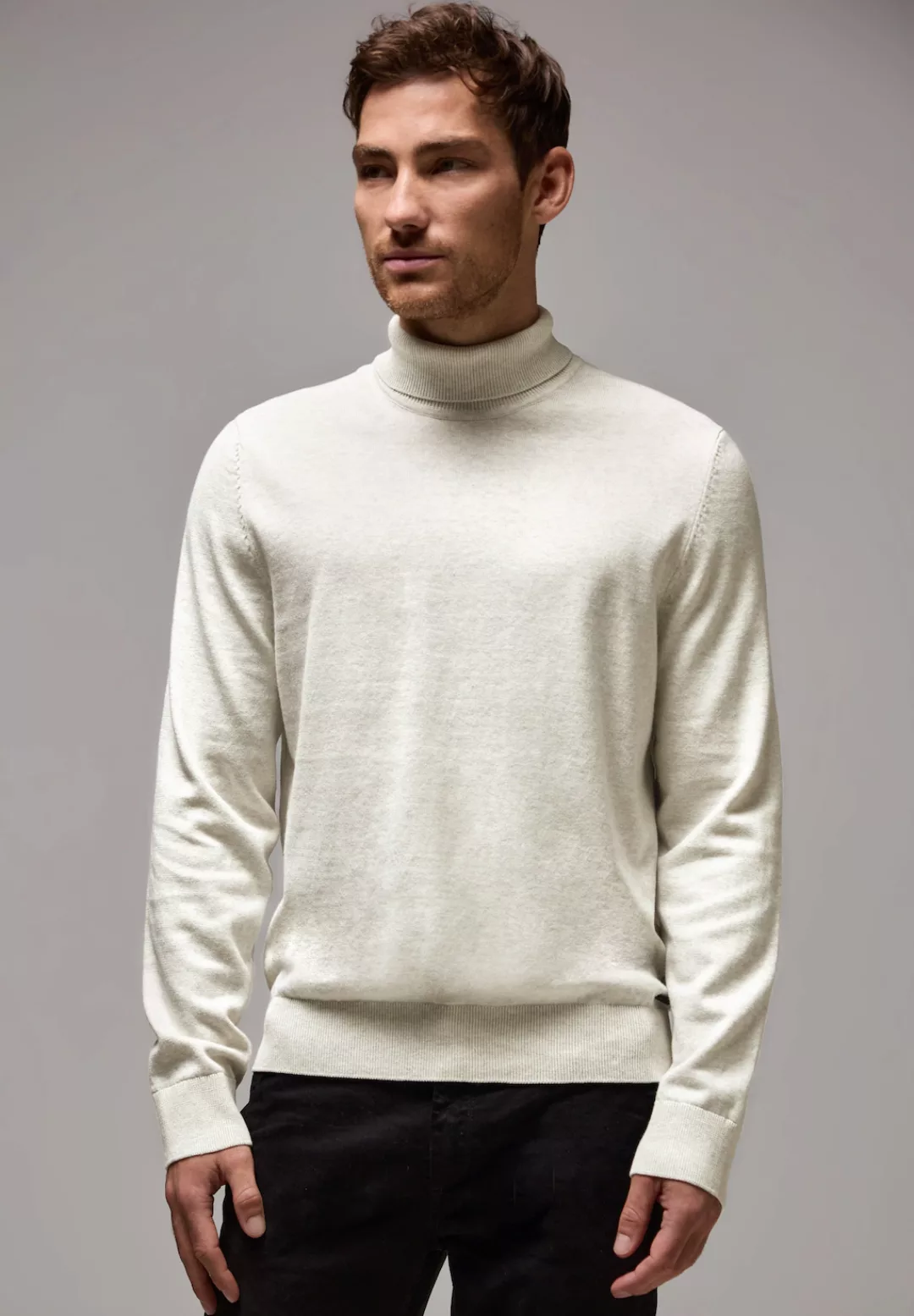 STREET ONE MEN Rollkragenpullover, aus reiner Baumwolle günstig online kaufen