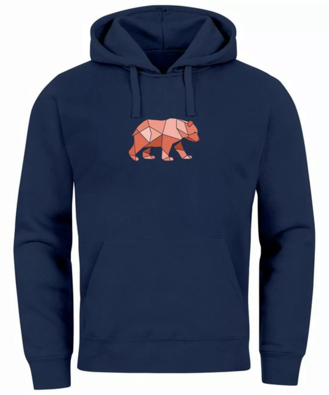 Neverless Hoodie Hoodie Herren Polygon Grafik Bär Outdoor Motive Print Natu günstig online kaufen