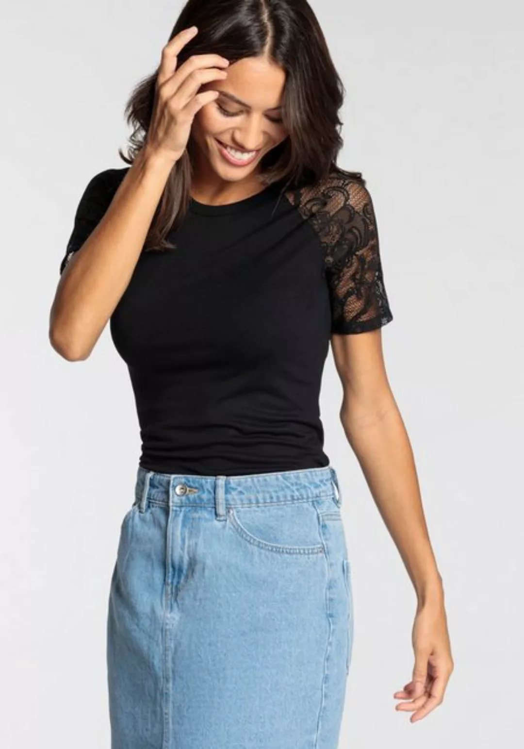 Melrose T-Shirt mit eleganter Spitze - NEUE KOLLEKTION günstig online kaufen