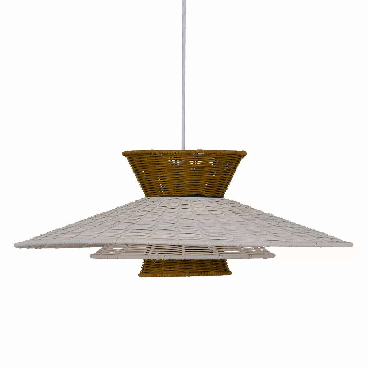 Deckenlampe 55 X 55 X 21 Cm Metall Weiß Grün Rattan günstig online kaufen