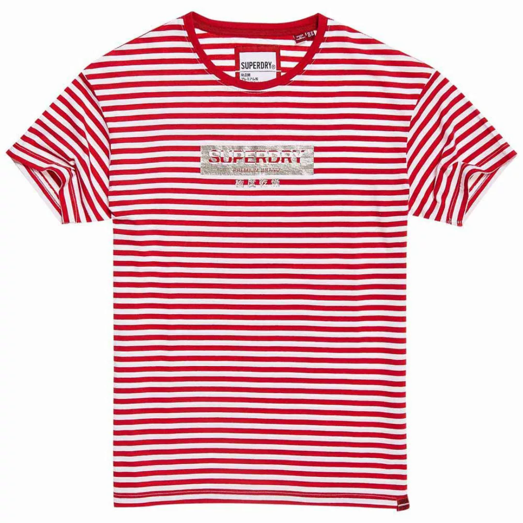 Superdry Minimal Logo Streifen Portland S Nautical Red / Optic Stripe günstig online kaufen