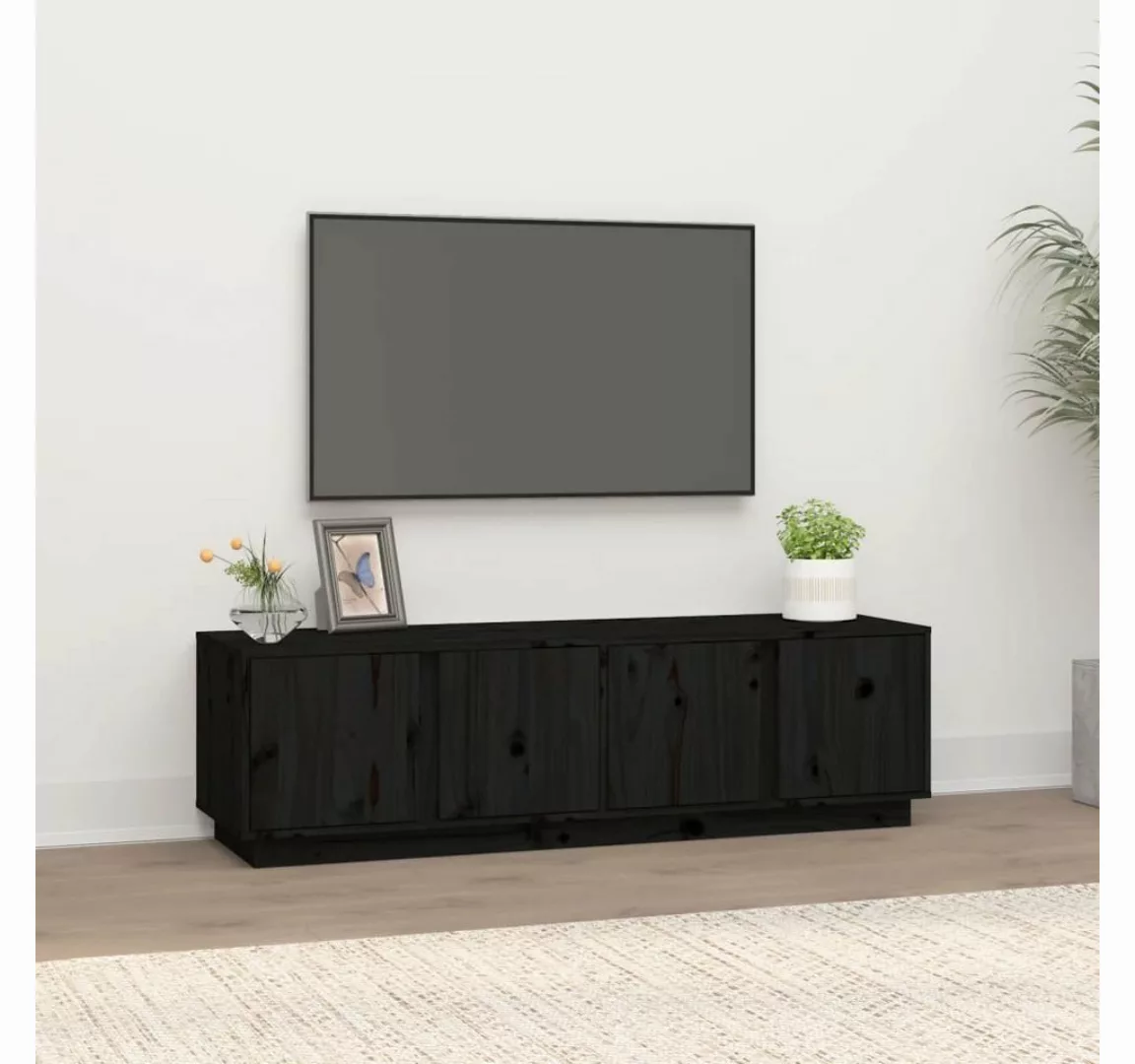 vidaXL TV-Schrank TV-Schrank Schwarz 140x40x40 cm Massivholz Kiefer günstig online kaufen