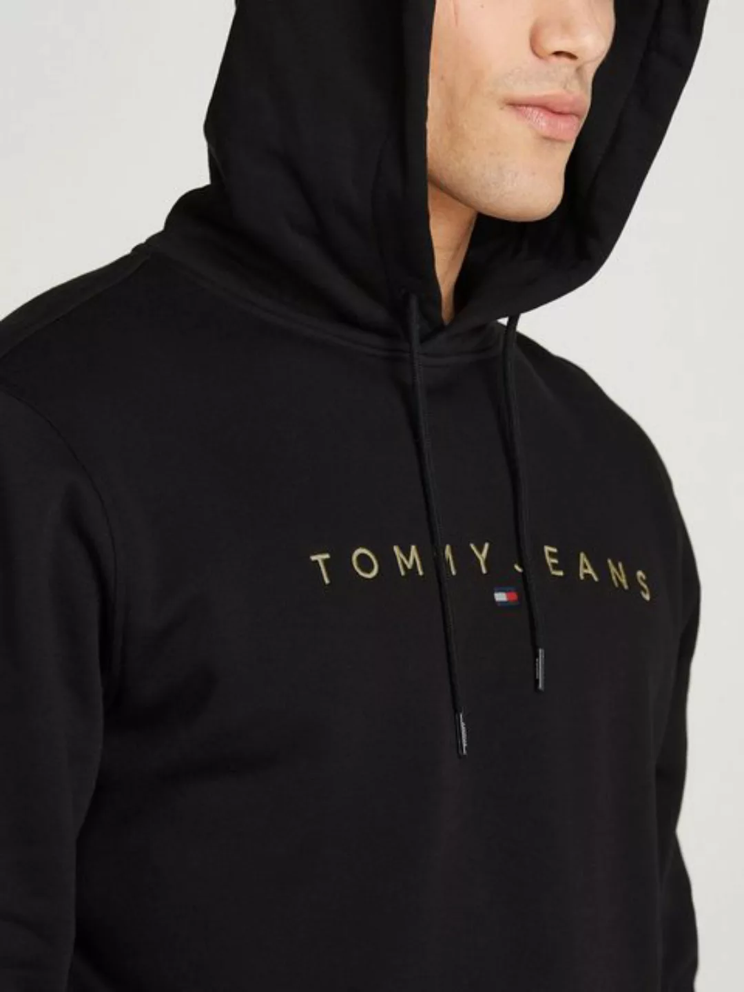 Tommy Jeans Sweatshirt TJM REG LINEAR GOLD HOOD EXT besticktes Markenlogo a günstig online kaufen