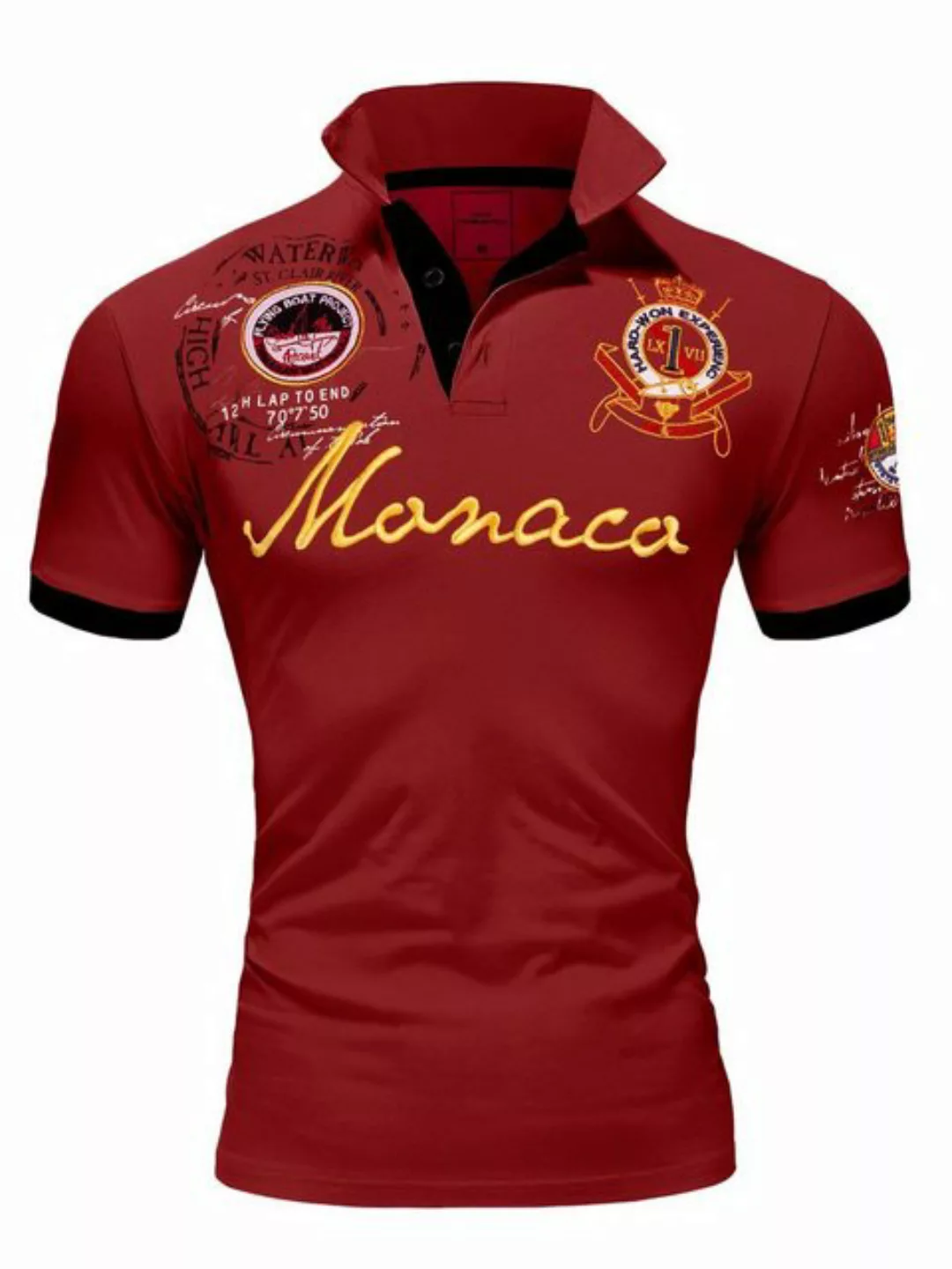 Amaci&Sons Poloshirt Monaco 2.0 Poloshirt mit Stickerei Herren Basic Kontra günstig online kaufen