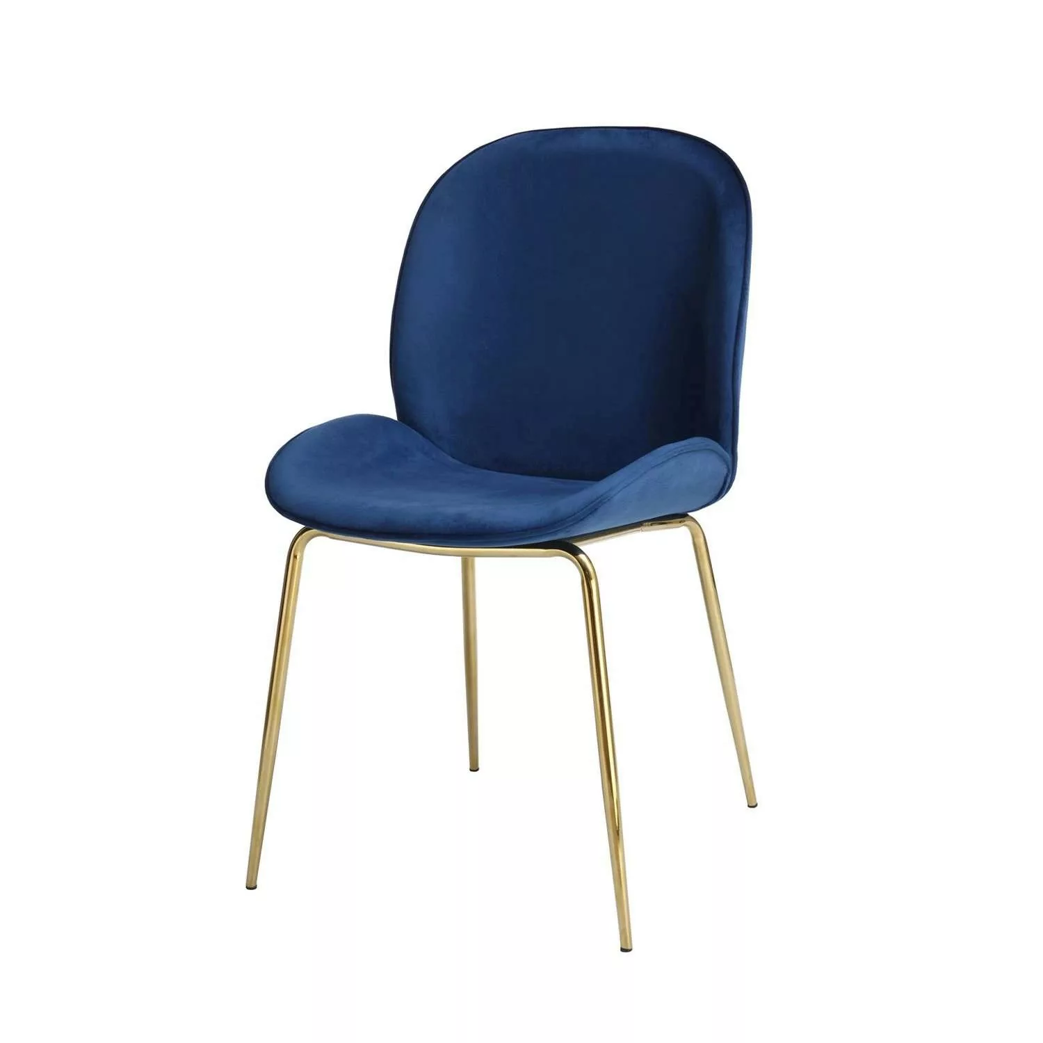 MeGusta Moderner Stuhl 2er-Set Blau Polsterstuhl Esszimmerstuhl Emilia günstig online kaufen