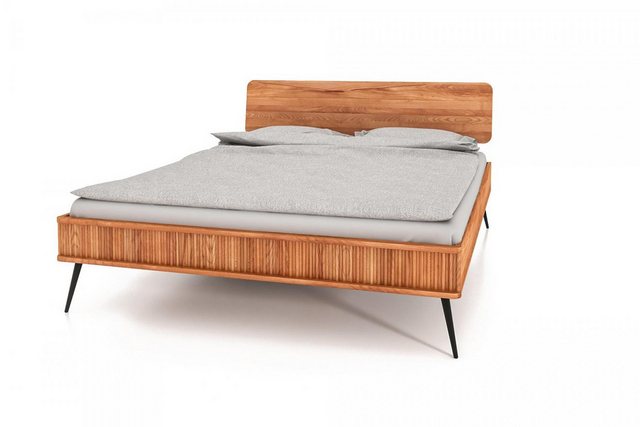 Natur24 Einzelbett Bett Tula 1 Sonderlänge 80x220 Kernbuche Holzkopfteil u. günstig online kaufen