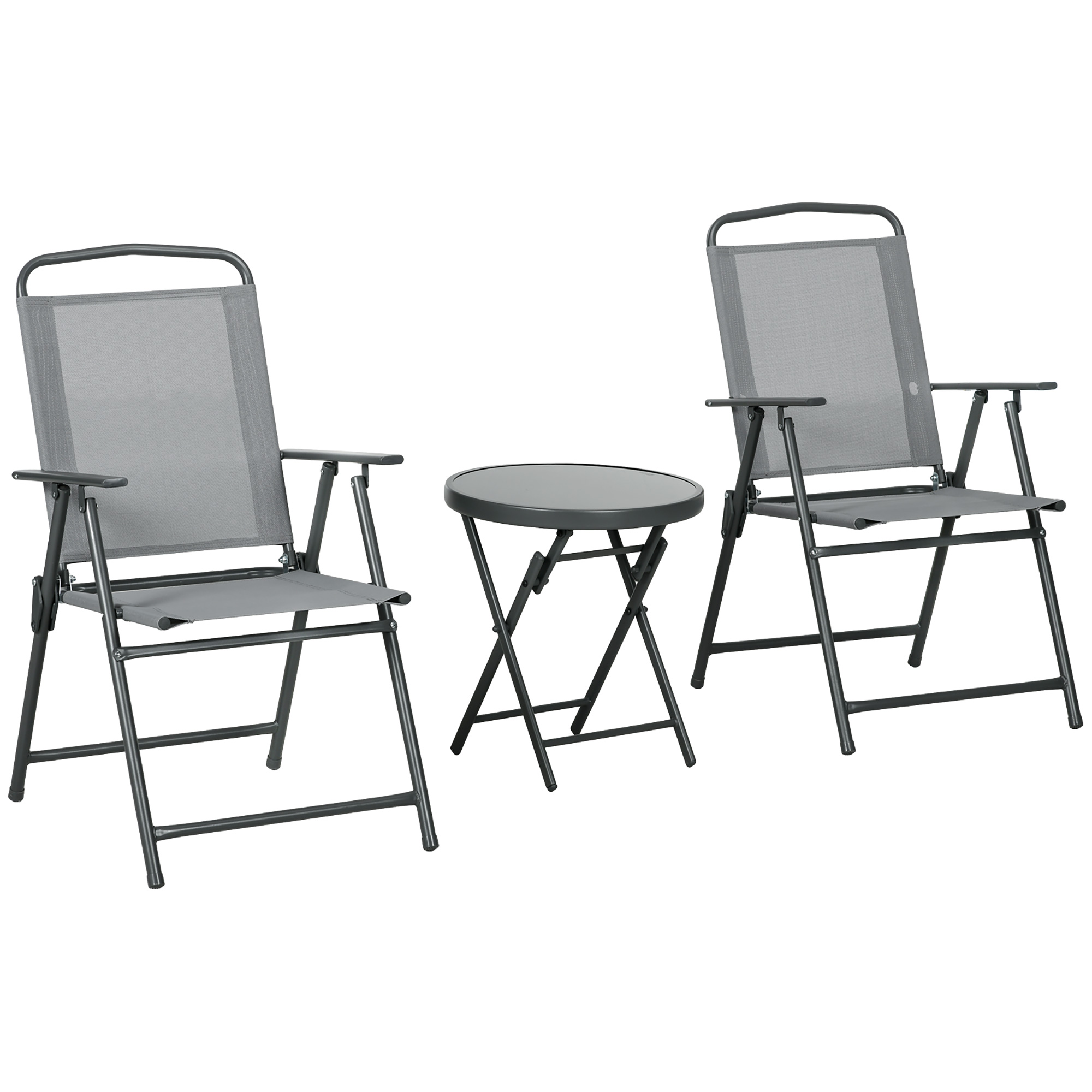 Outsunny Gartenmöbel Bistro Set klappbar mit 1 Tisch und 2 Stühlen, langleb günstig online kaufen