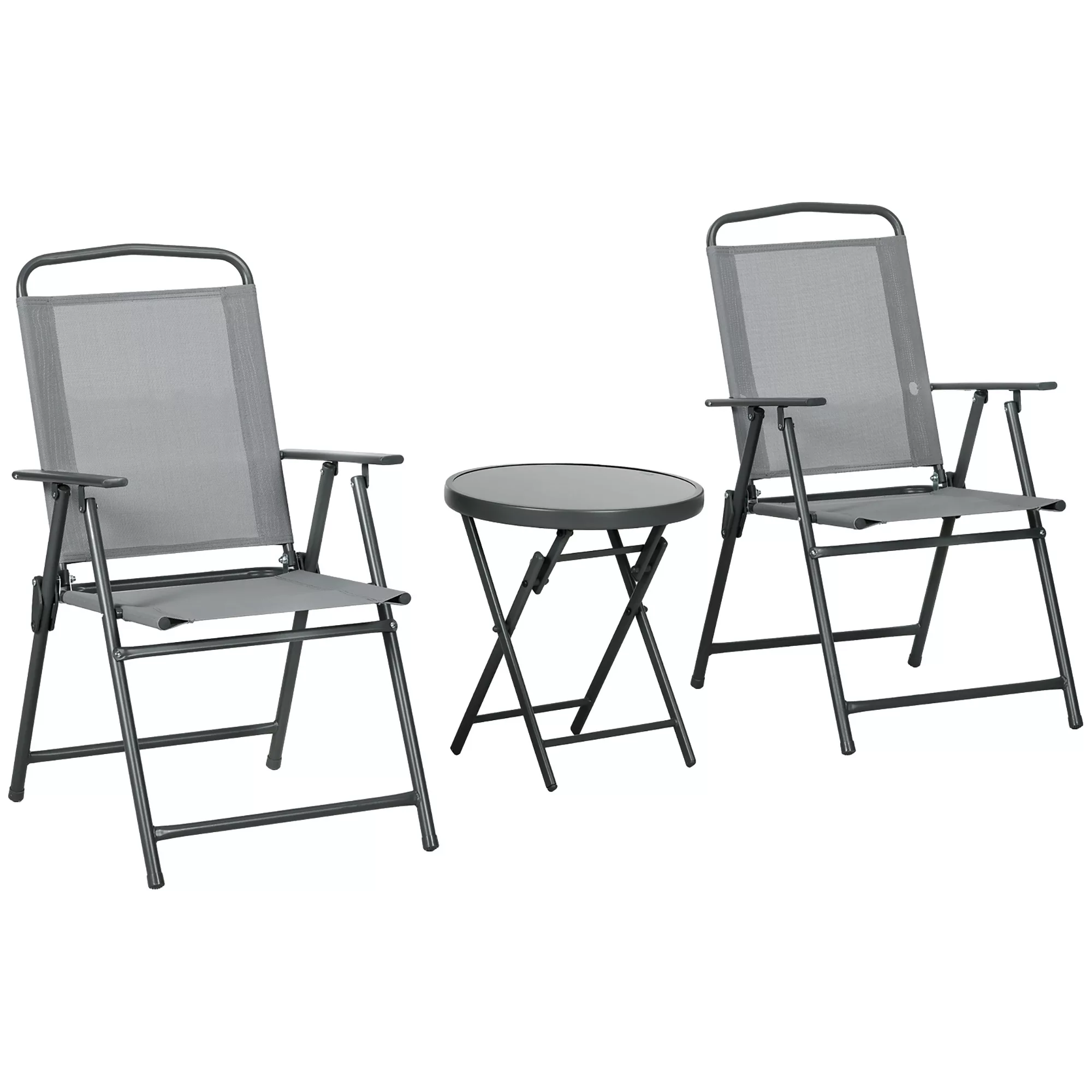 Outsunny Gartenmöbel Bistro Set klappbar mit 1 Tisch und 2 Stühlen, langleb günstig online kaufen