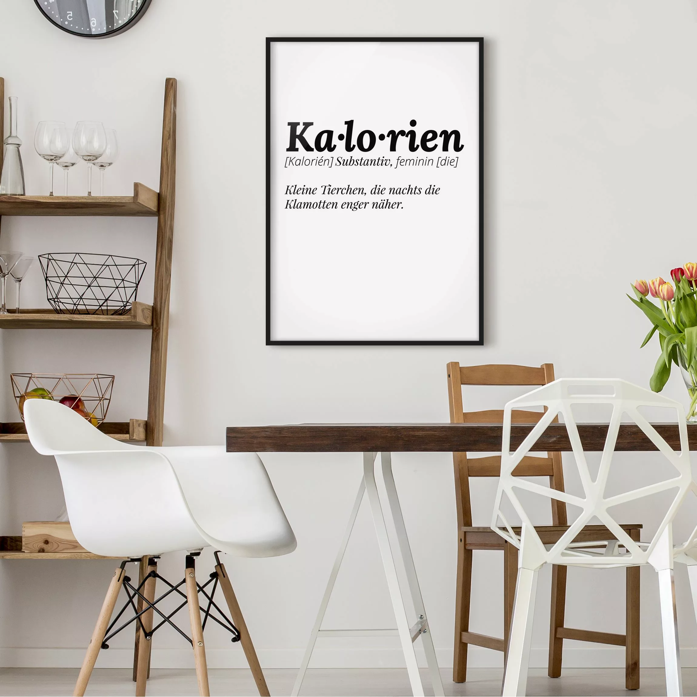 Bild mit Rahmen Spruch - Hochformat Die Definition von Kalorien günstig online kaufen