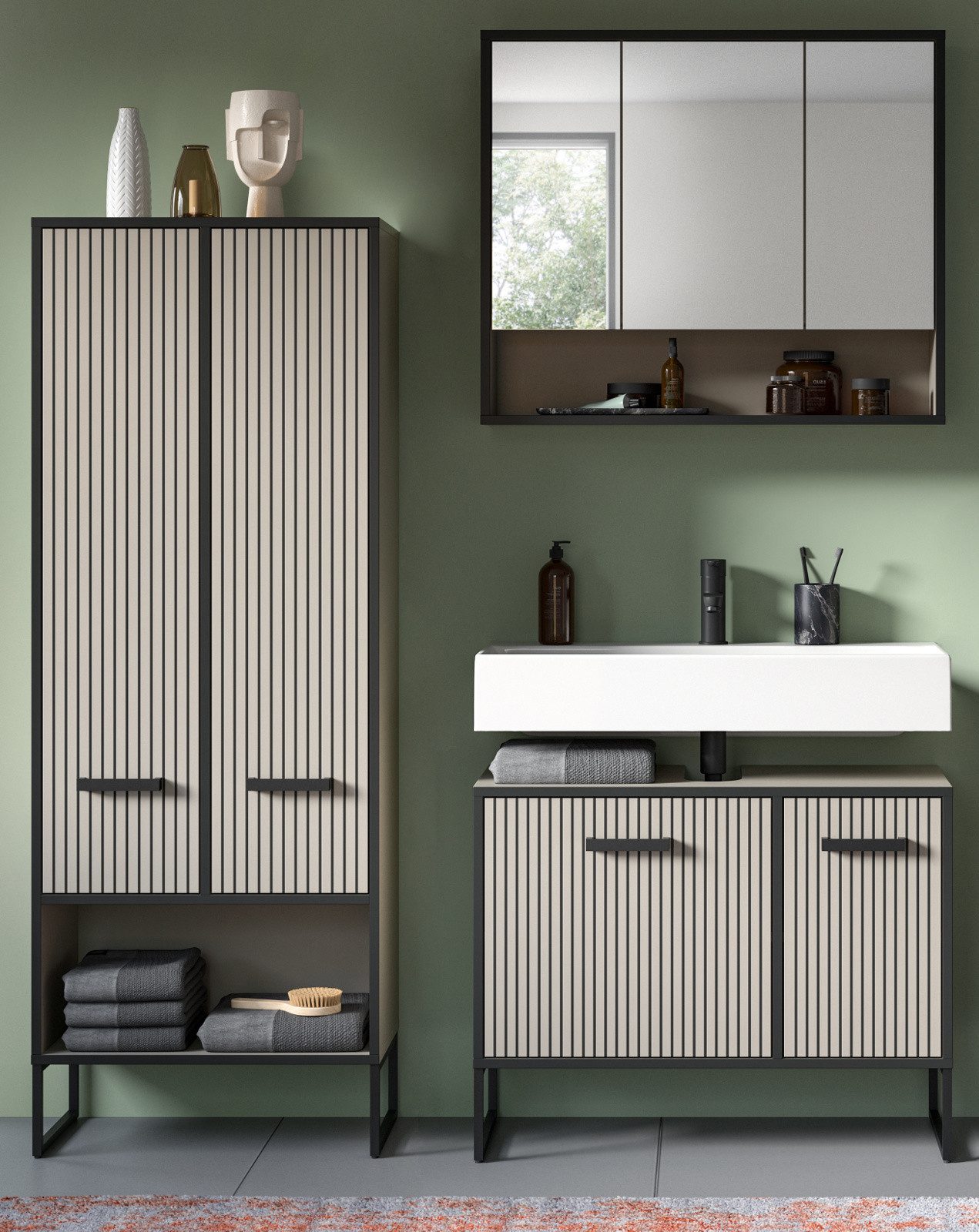 Inn.Furn Badmöbel-Set Scana, (Badezimmer sandfarben mit günstig online kaufen