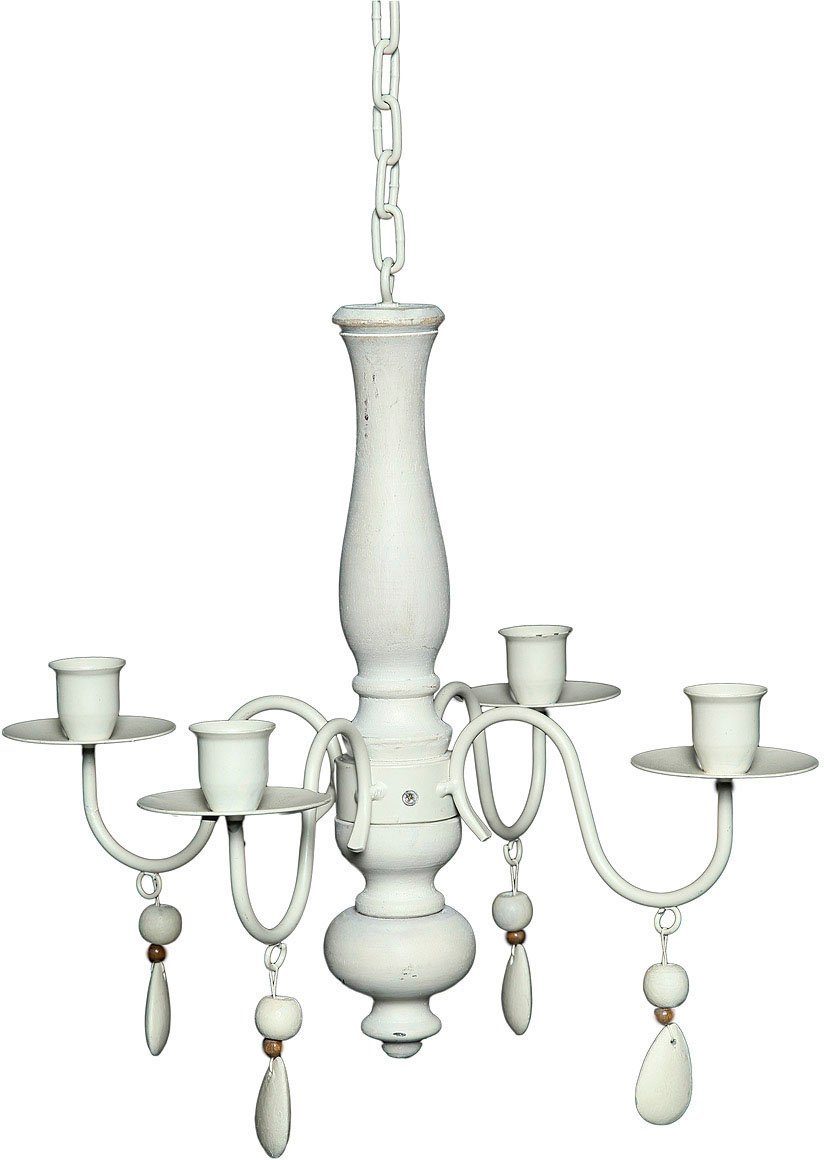 Ambiente Haus Kerzenständer "Romance Holz/Eisen 4er-Kronleuchter 60cm", (1 günstig online kaufen