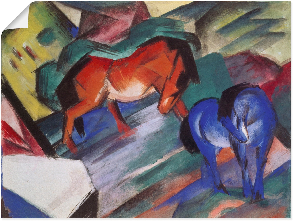 Artland Wandbild "Rotes und blaues Pferd. 1912", Haustiere, (1 St.), als Po günstig online kaufen