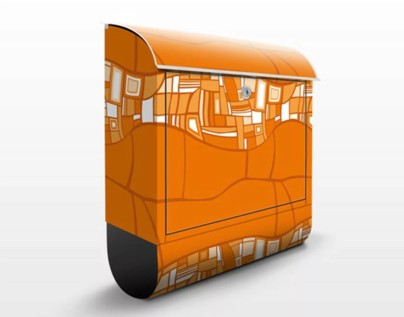 Briefkasten Muster & Textur Abstraktes Ornament Orange günstig online kaufen