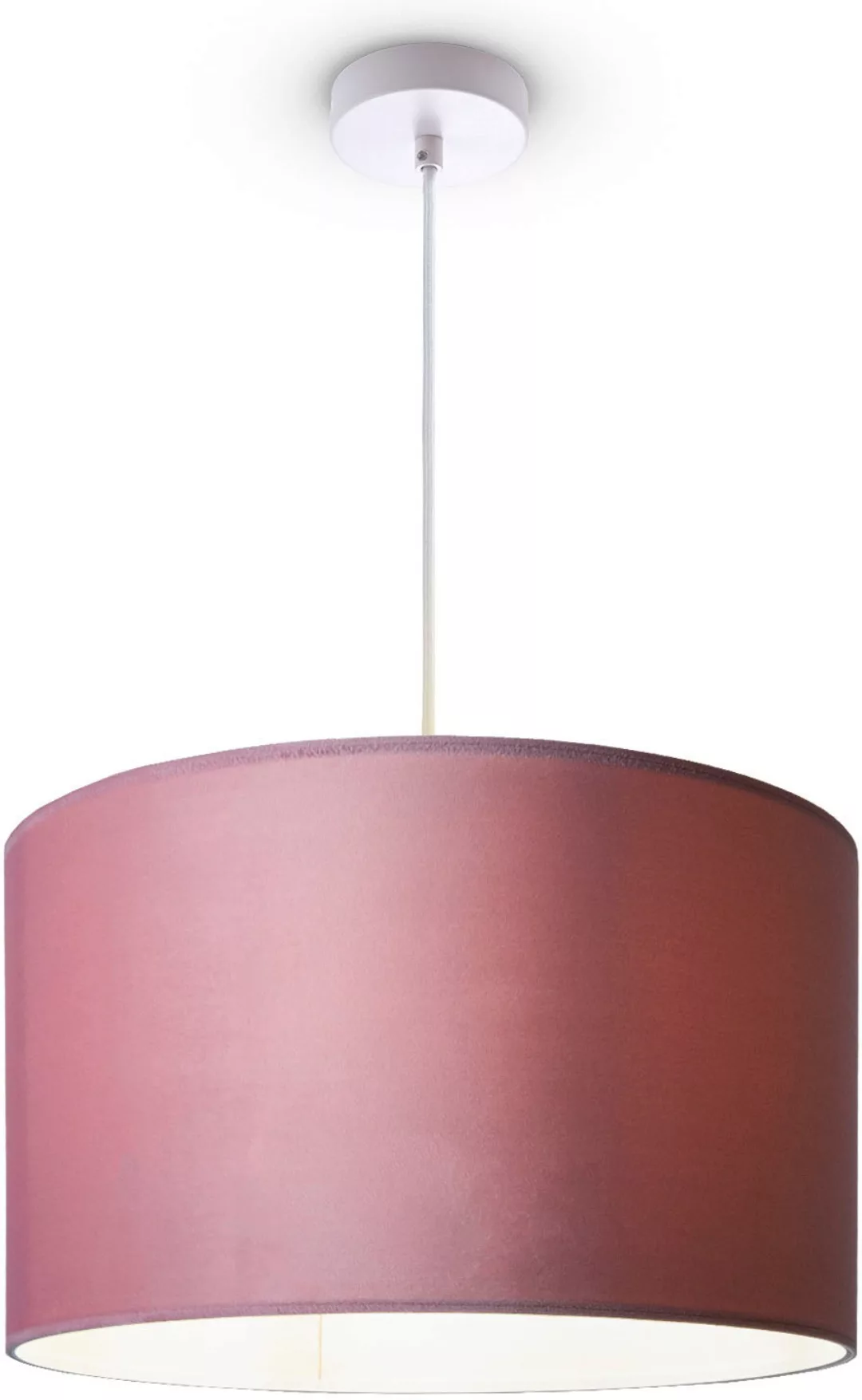 Paco Home Pendelleuchte »Hugo uni Color«, Wohnzimmer Lampenschirm aus Velou günstig online kaufen