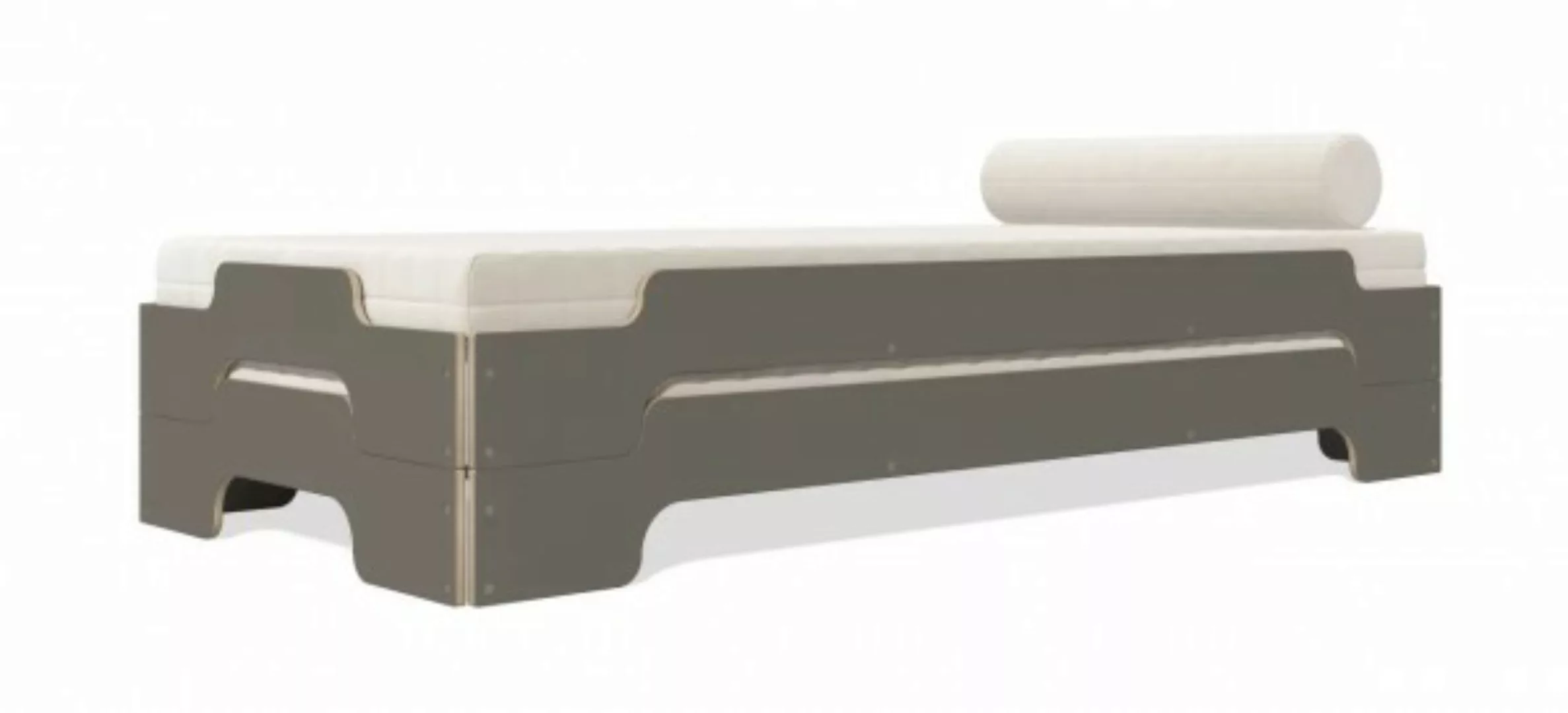 Stapelliege KOMFORT - CPL Birke anthrazit 90 x 200 cm günstig online kaufen