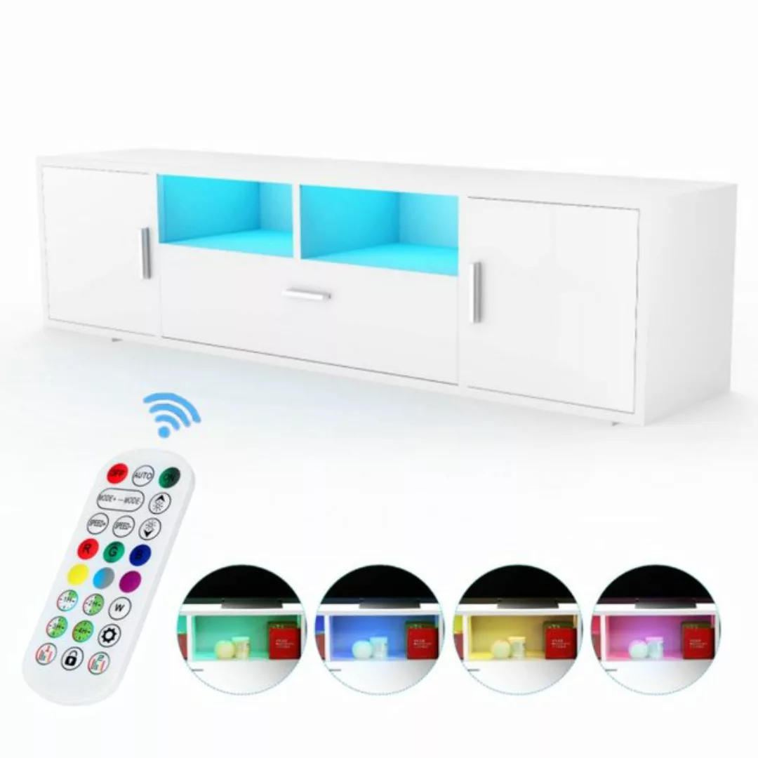 OULENBIYAR TV-Schrank Fernsehkommode, LED-TV-Schrank 160cm, moderner Hochgl günstig online kaufen