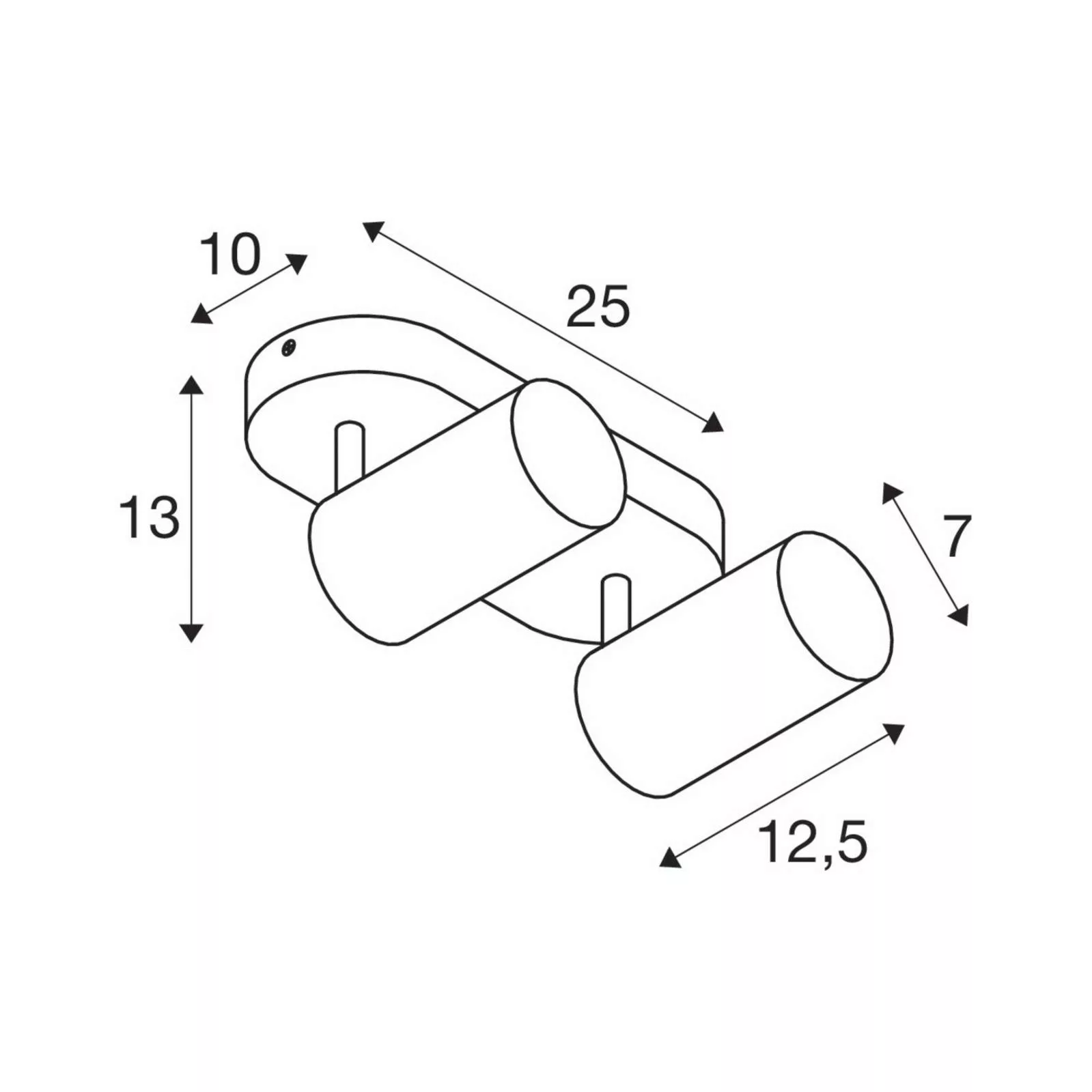 SLV Asto Tube Deckenspot GU10 zweiflammig schwarz günstig online kaufen