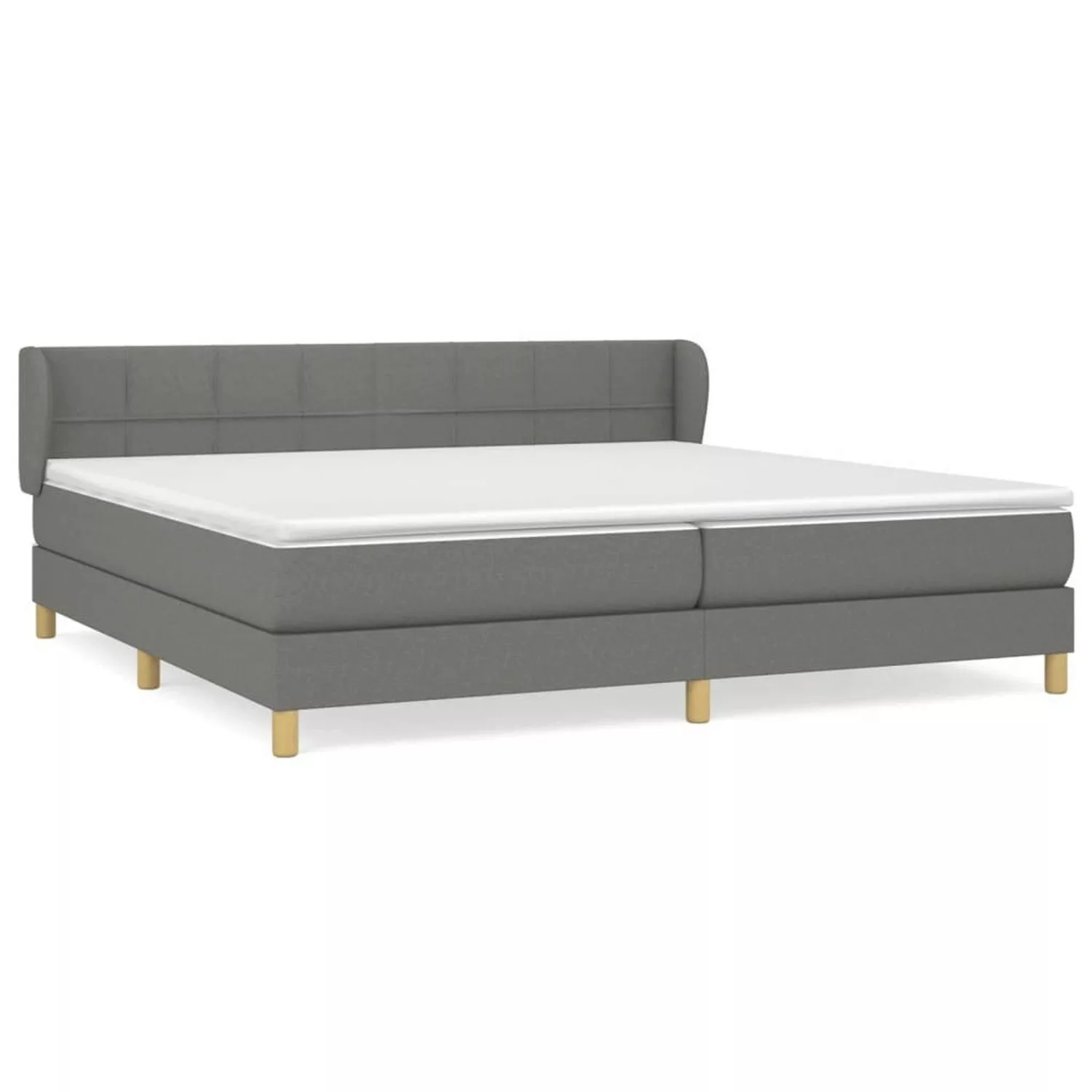 Vidaxl Boxspringbett Mit Matratze Dunkelgrau 200x200 Cm Stoff günstig online kaufen