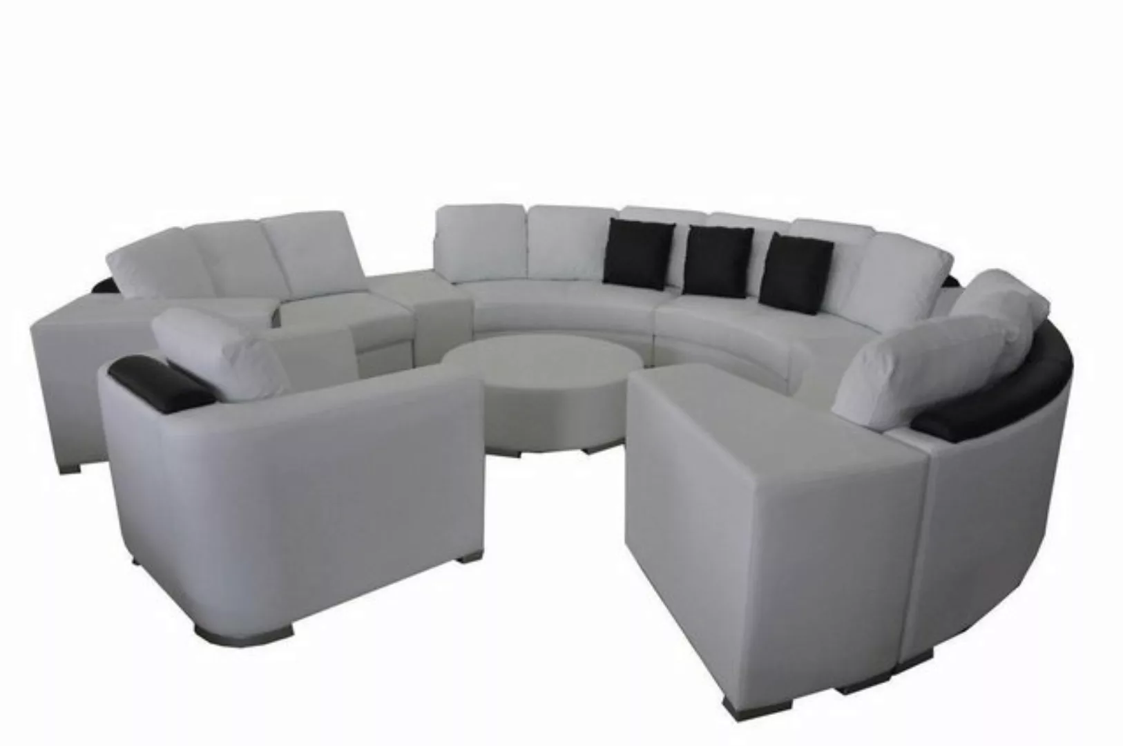 JVmoebel Sofa Runde Eck Sofa Couch XXL Couchen Wohnlandschaft U Form Sessel günstig online kaufen