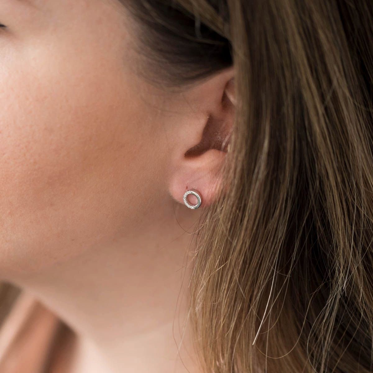Materia Paar Ohrstecker Kreis mit Zirkonia günstig online kaufen