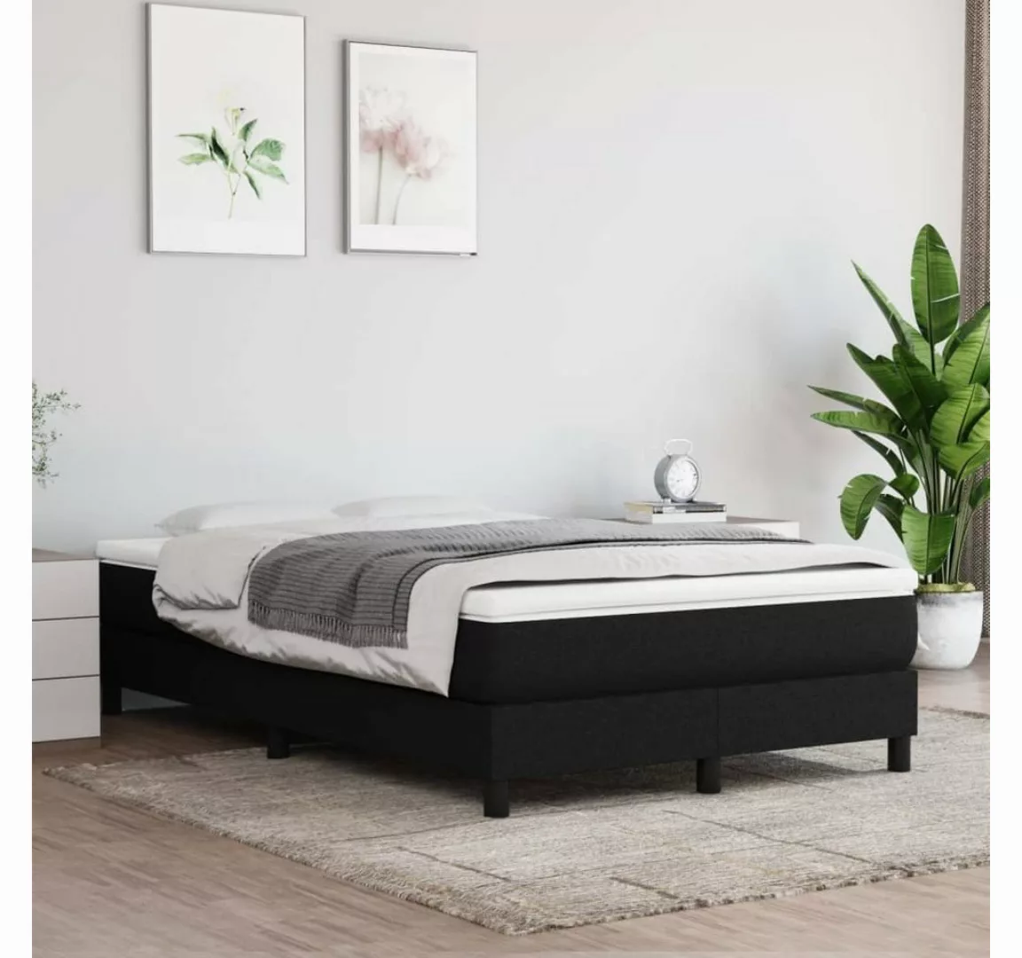 furnicato Bett Boxspringbett mit Matratze Schwarz 120x200 cm Stoff günstig online kaufen