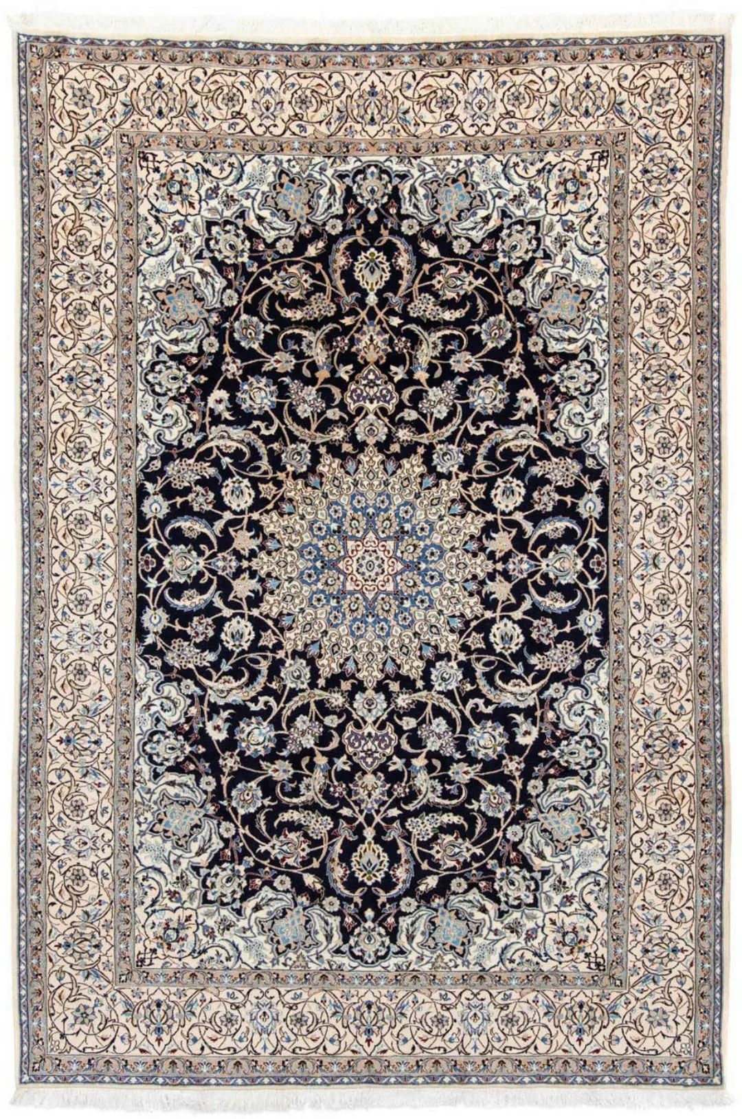 morgenland Wollteppich »Nain 9la Medaillon Nero 290 x 204 cm«, rechteckig, günstig online kaufen
