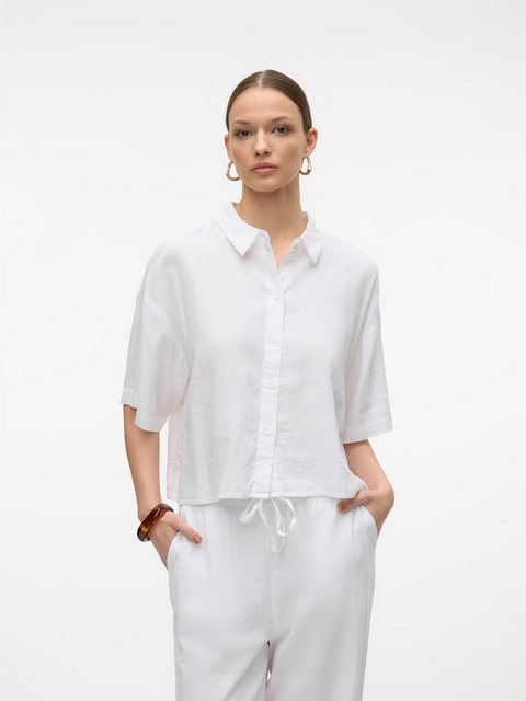 Vero Moda Blusenshirt Hemd mit lockerem Schnitt Bluse Halbarm 7440 in Weiß günstig online kaufen