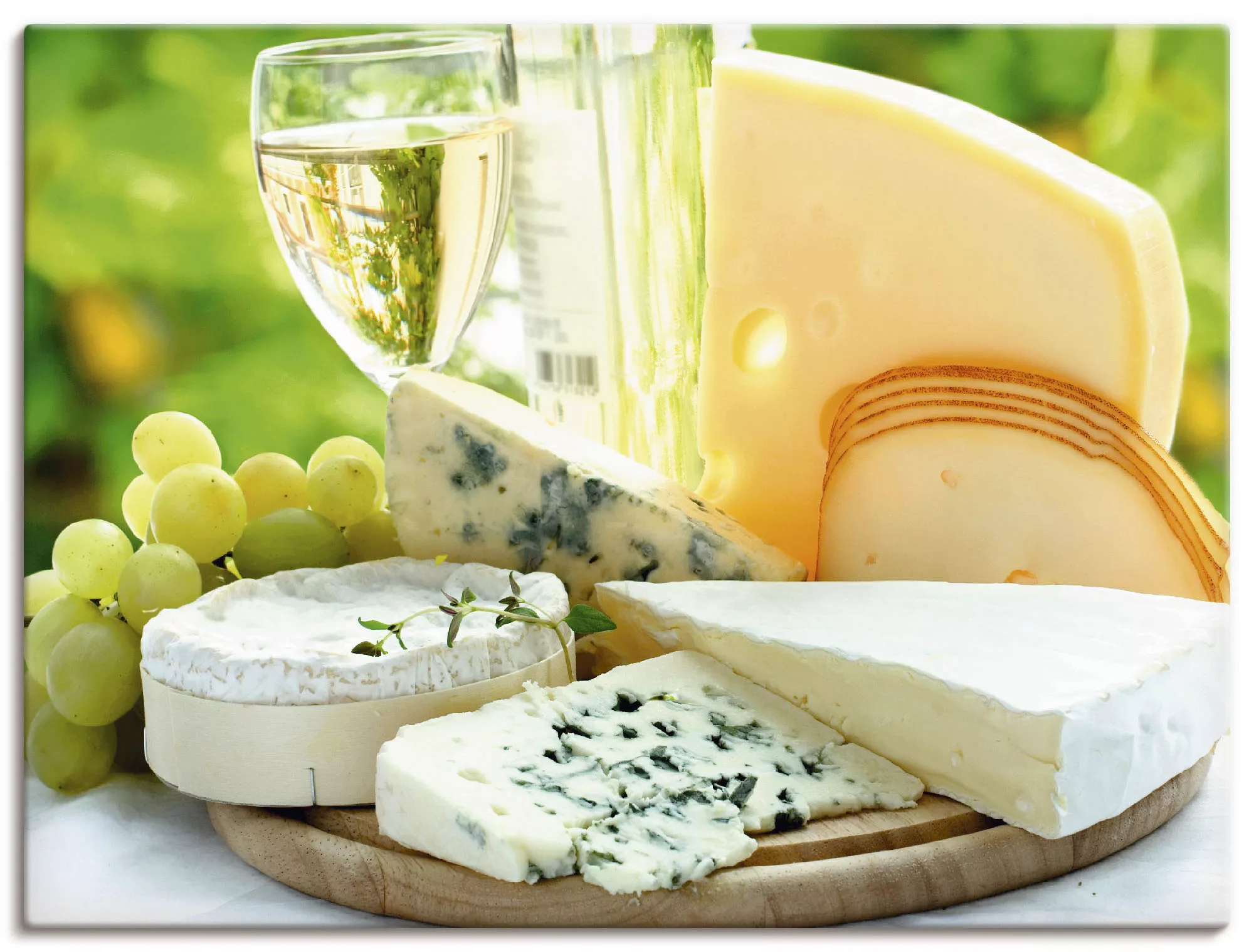Artland Wandbild "Käse & Wein", Lebensmittel, (1 St.), als Leinwandbild, Po günstig online kaufen