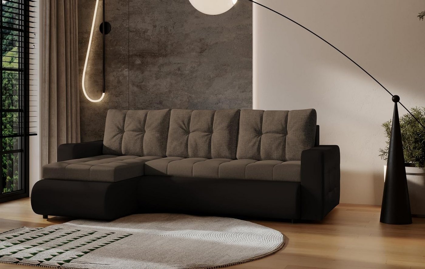 FORNIRO 24 Ecksofa Universal Ecksofa mit Schlaffunktion und Bettkasten, 226 günstig online kaufen