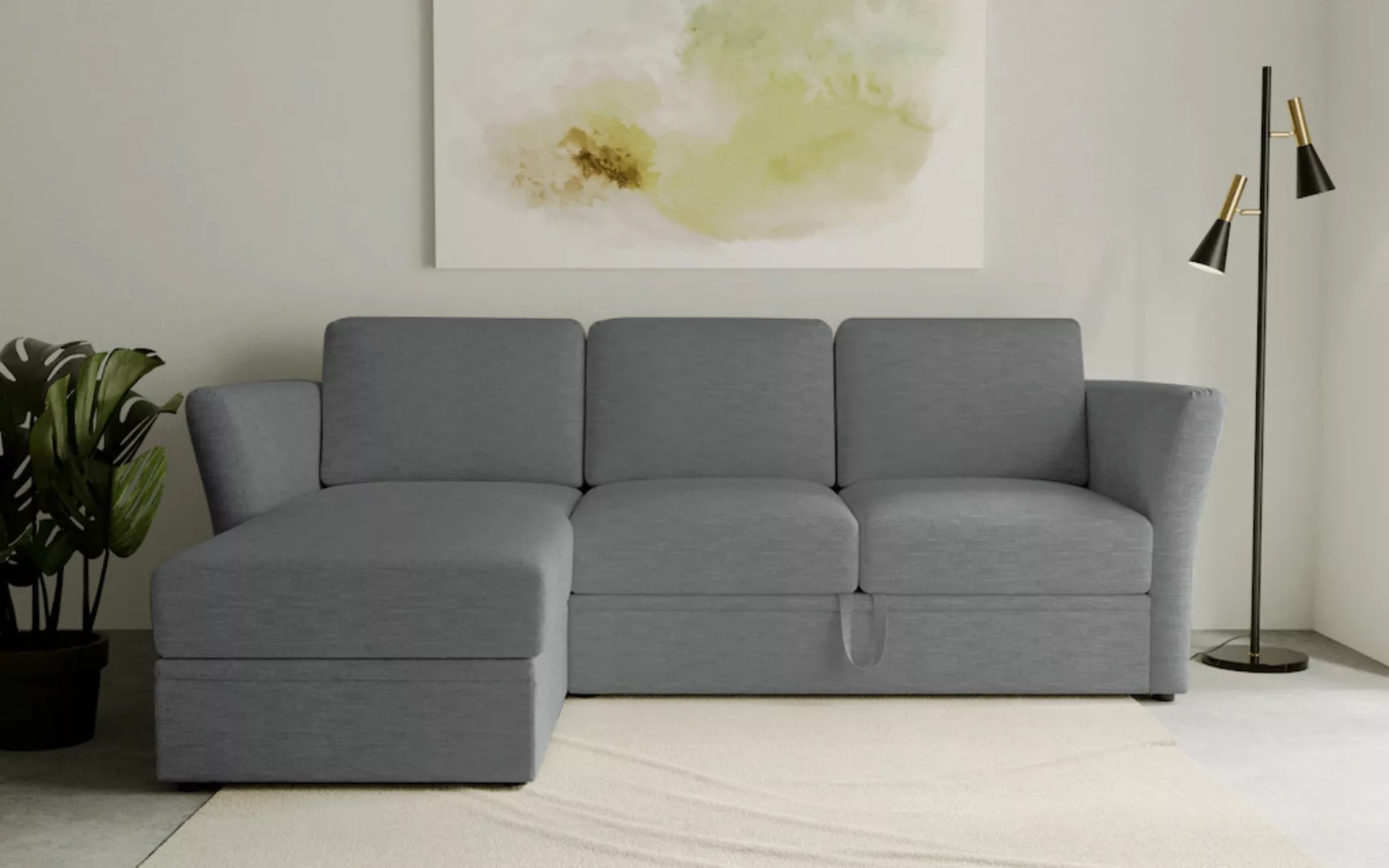 Home affaire Ecksofa "Lavars, L-Form, Schlafsofa", mit Bettfunktion und Sta günstig online kaufen