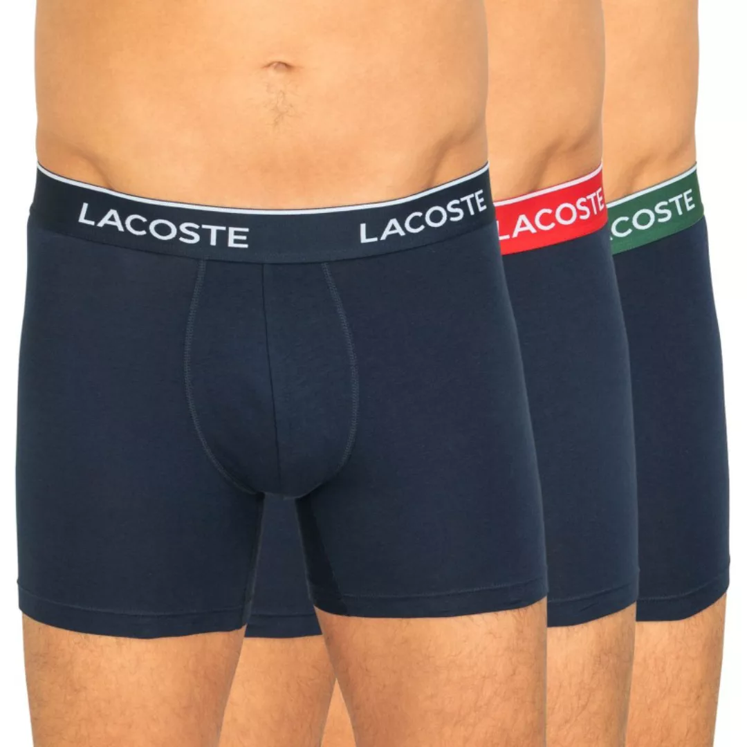 Lacoste 3-er Set Boxer Briefs Blau mit verschiedenfarbigen Webbund günstig online kaufen