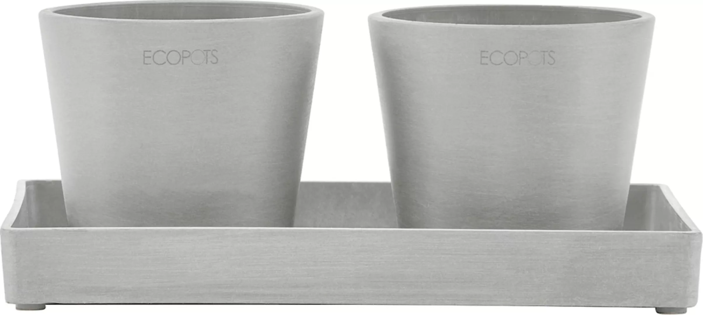 Ecopots Untersetzer Eckig Weißgrau 25 cm x 10 cm x 2,5 cm günstig online kaufen