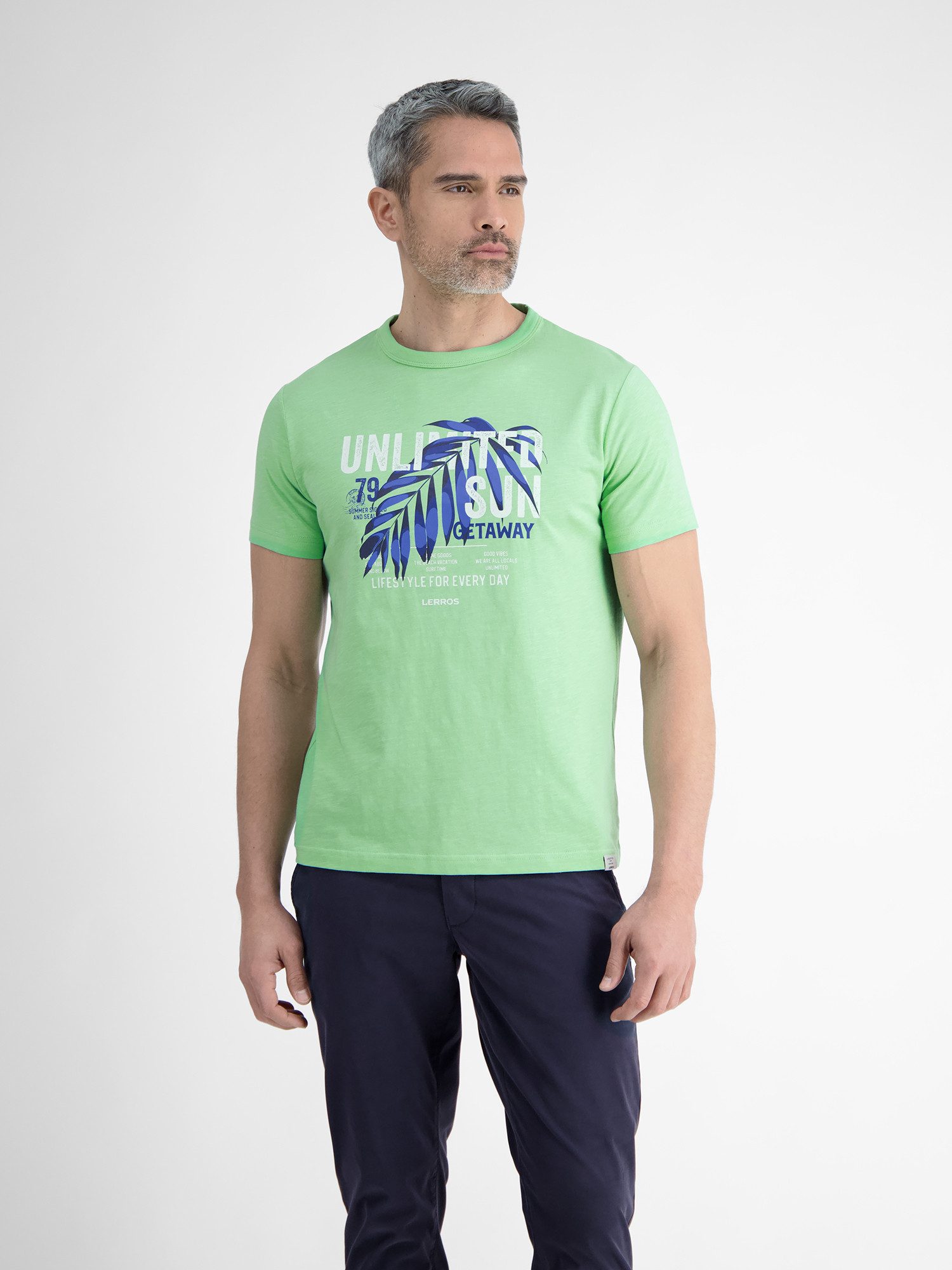 LERROS T-Shirt "LERROS Herren T-Shirt mit sommerlichem Brustprint" günstig online kaufen