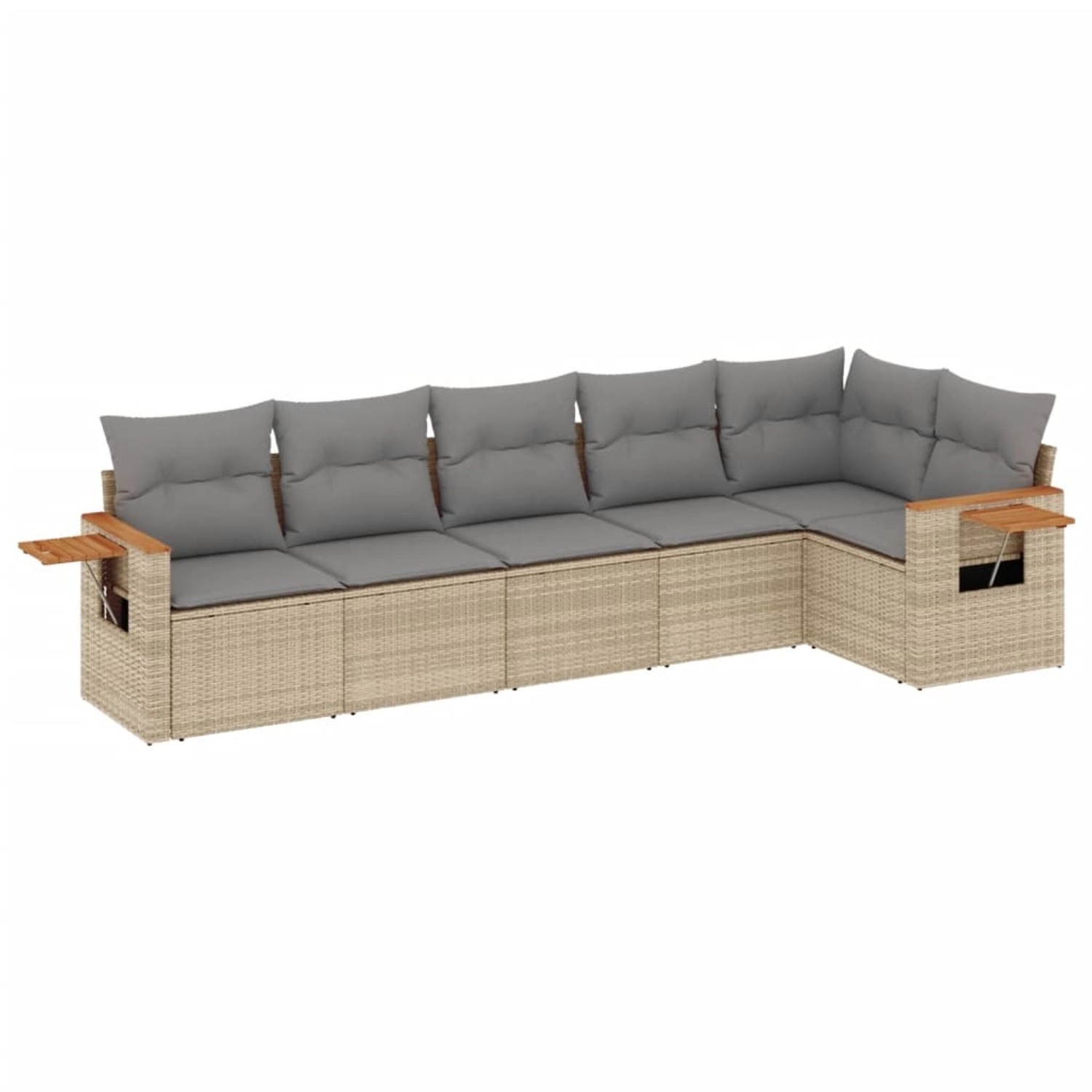 vidaXL 6-Tlg Garten-Sofagarnitur mit Kissen Beige Poly Rattan 3226829 günstig online kaufen